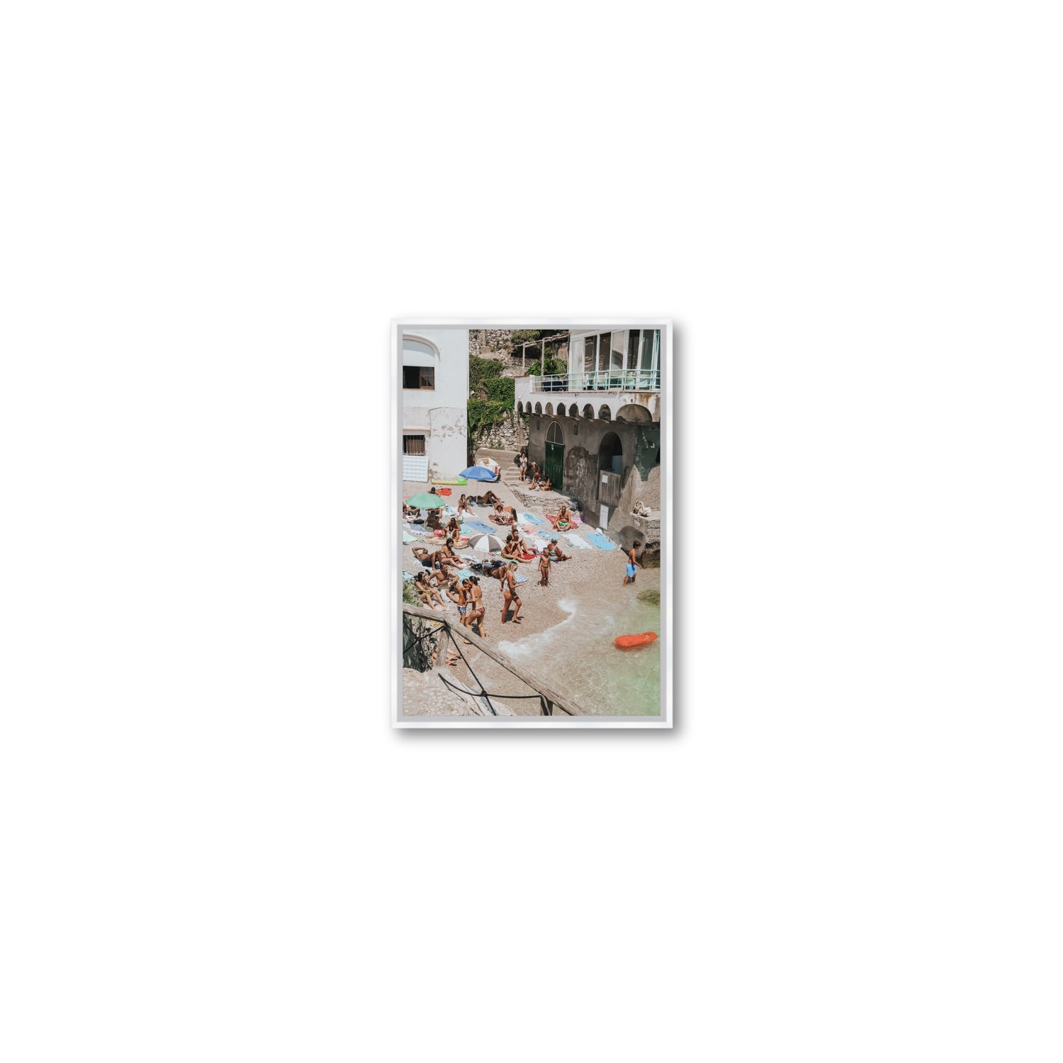 The Sunbathers Oasis fine art print, Capri, Italy, Small, White Float Frame, Fine Art Canvas