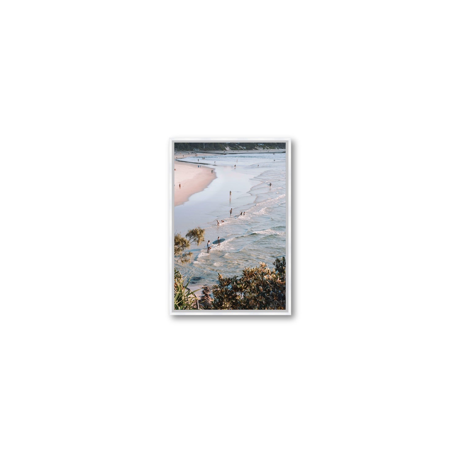 Healing Waters fine art print, Byron Bay, Australia, Small, White Float Frame, Fine Art Canvas