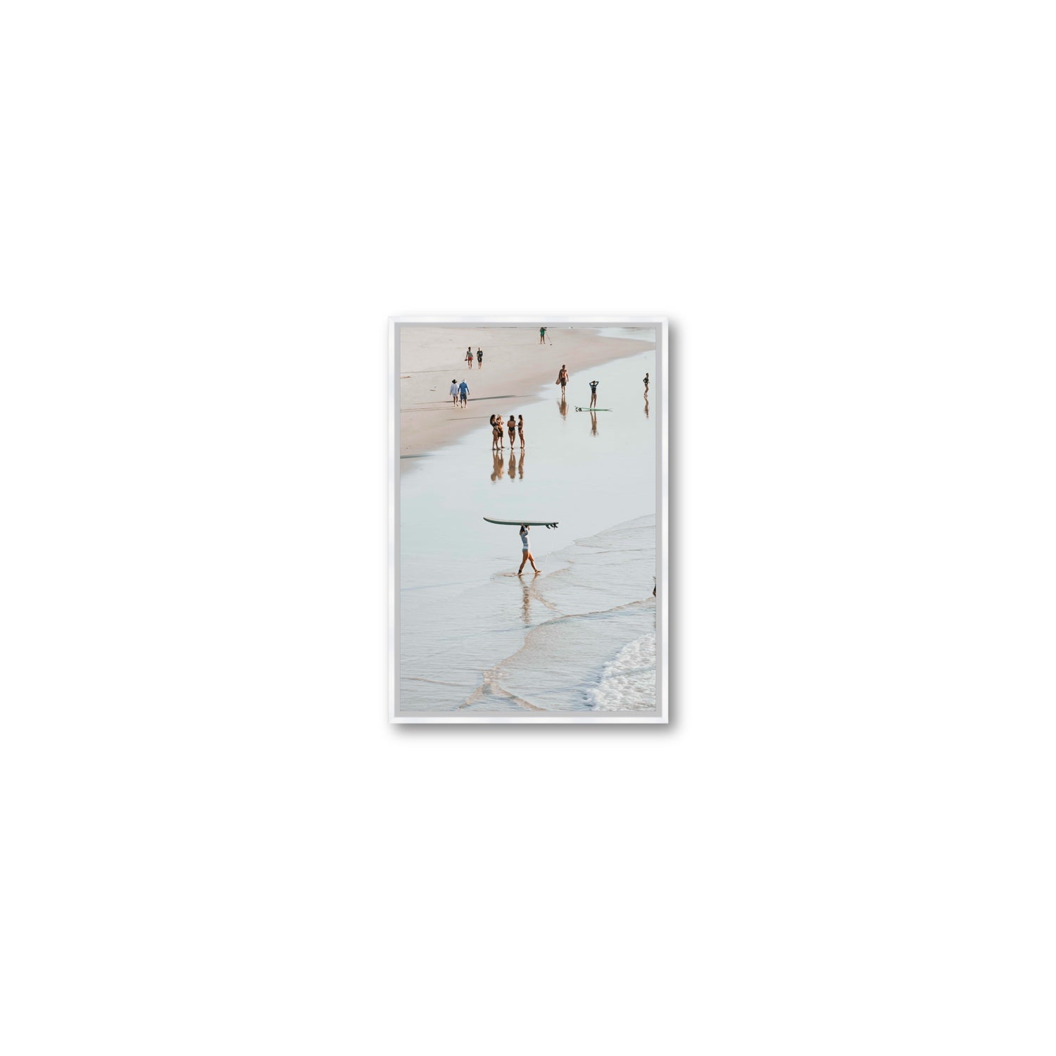 Bailey Byron Bay beach coastal decor wall art Small fine art canvas in white float frame