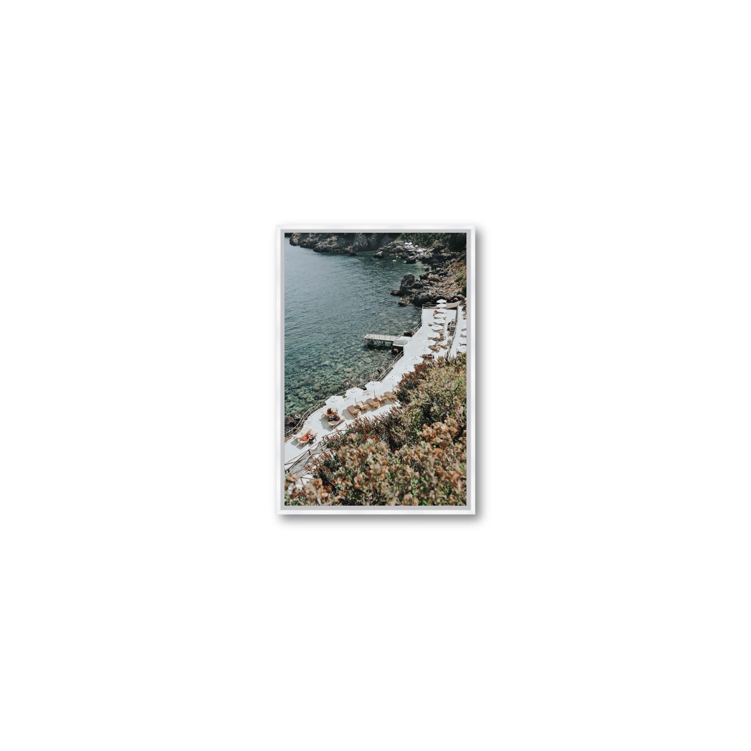 Go Beyond The Postcard Tuscany coastal wall art Small fine art canvas in white float frame