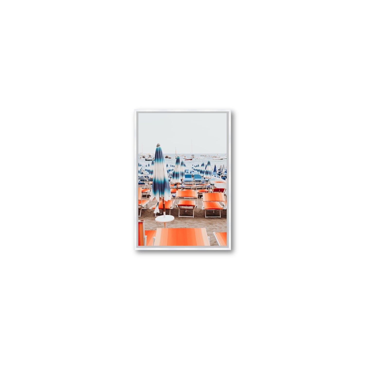 Orange Crush fine art print, Positano, Italy, Small, White Float Frame, Fine Art Canvas