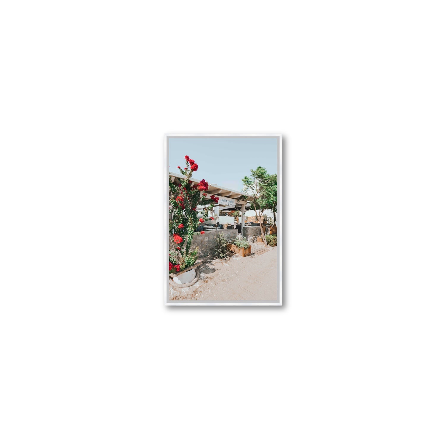 Yialo Yialo fine art print, Mykonos, Greece, Small, White Float Frame, Fine Art Canvas