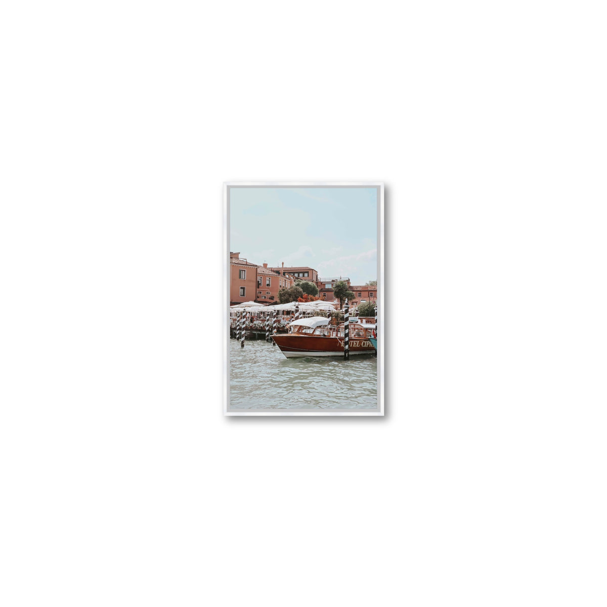 Queen Of The Adriatic Venice Italian wall art Small fine art canvas in white float frame