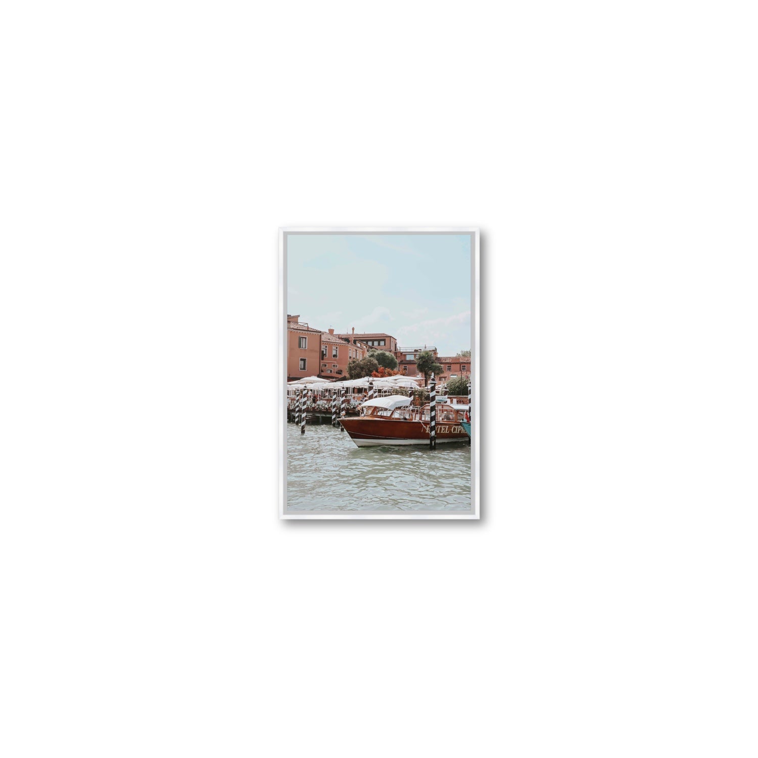 Queen Of The Adriatic Venice Italian wall art Small fine art canvas in white float frame