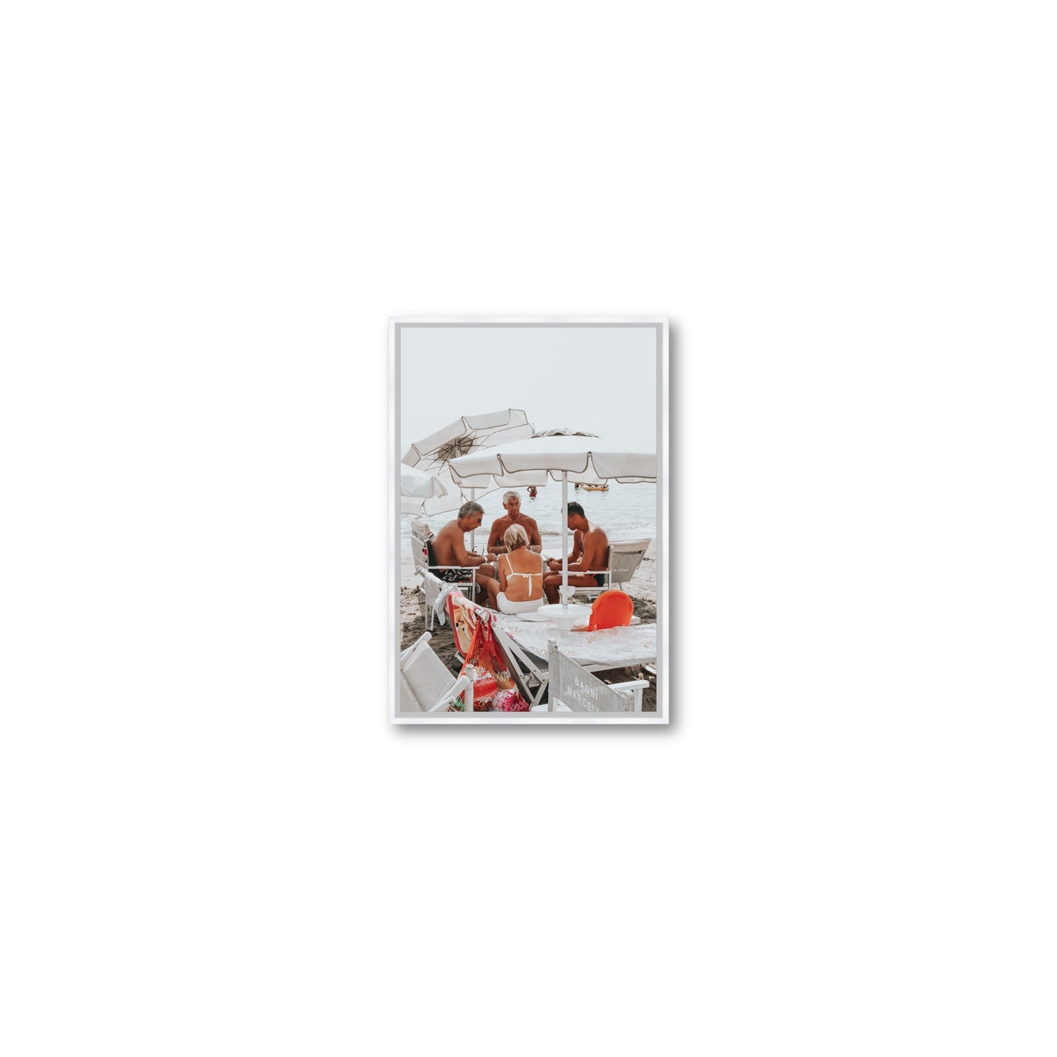 Luck Of The Draw fine art print, Alassio, Italy, Small, White Float Frame, Fine Art Canvas