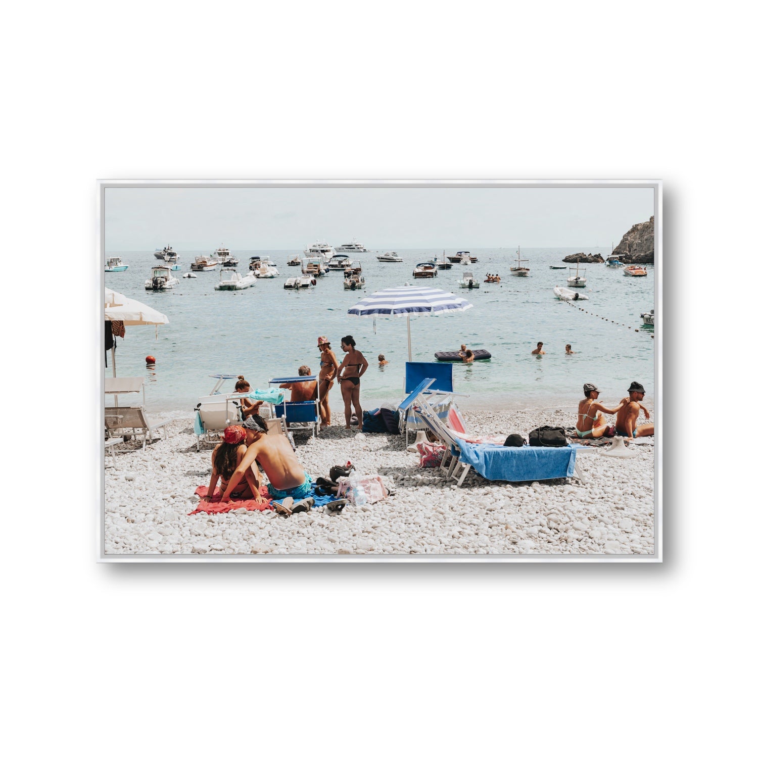 The Kiss Nerano wall art Gallery fine art canvas in white float frame