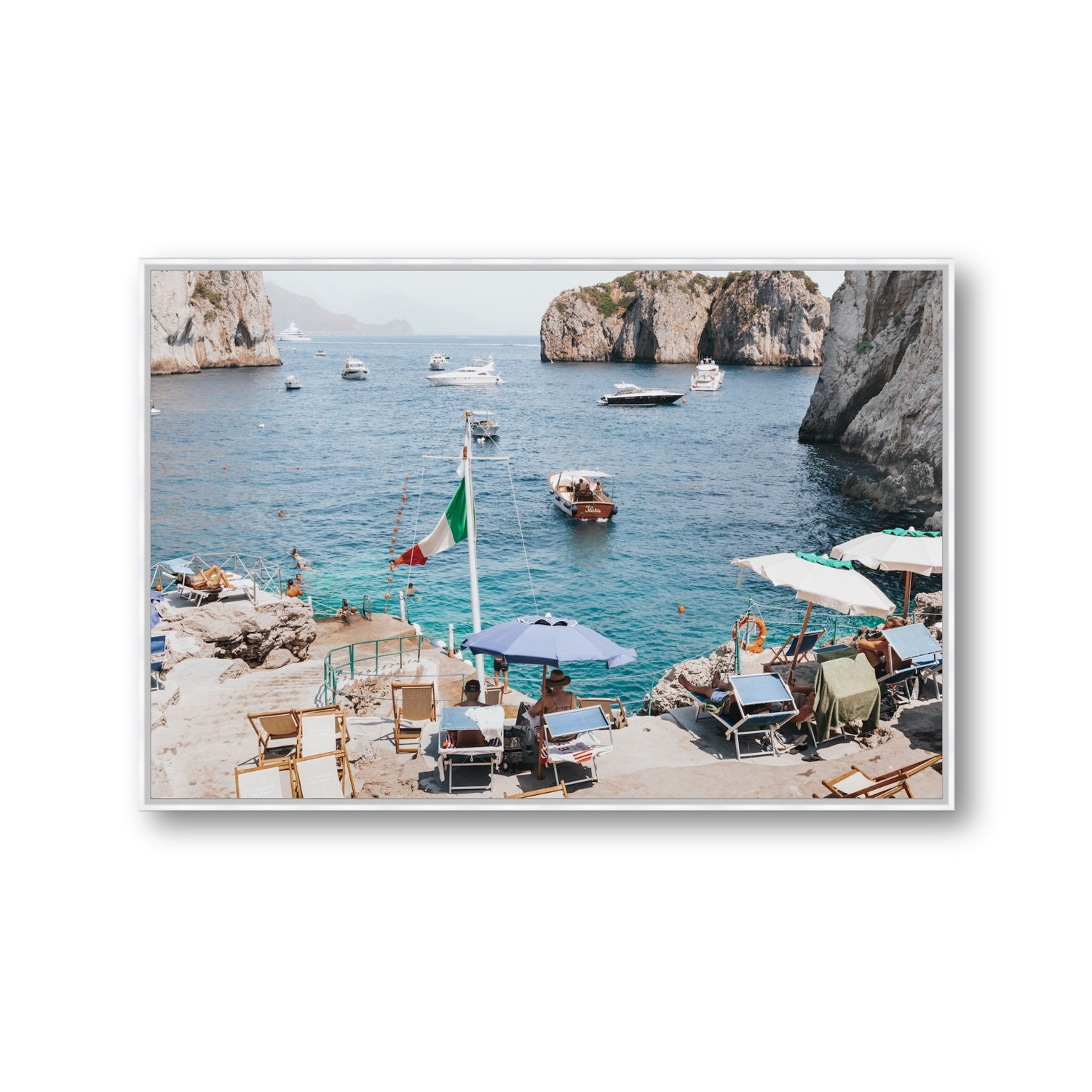 Smooth Sailing fine art print, Capri, Italy, Gallery, White Float Frame, Fine Art Canvas