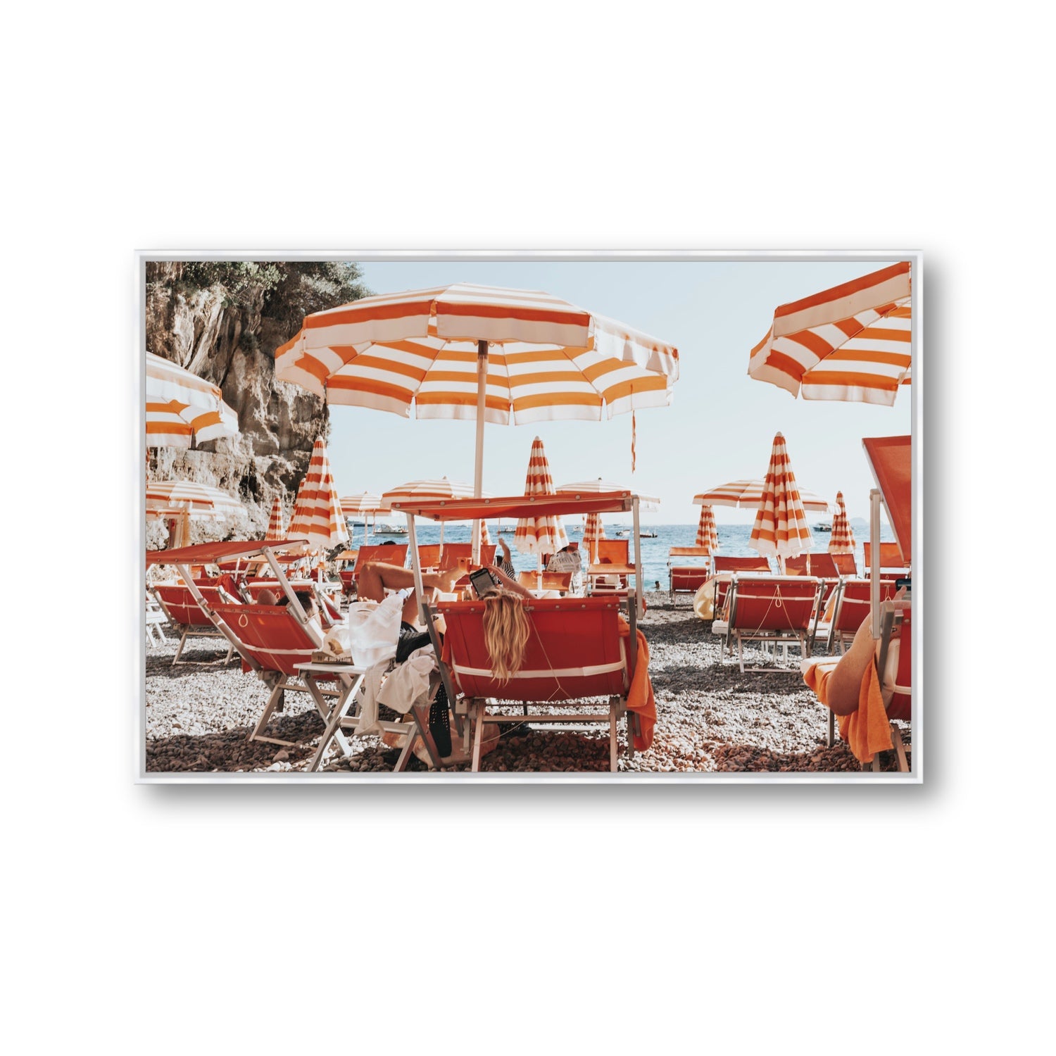 Digital Dreamer fine art print, Positano, Italy, Gallery, White Float Frame, Fine Art Canvas