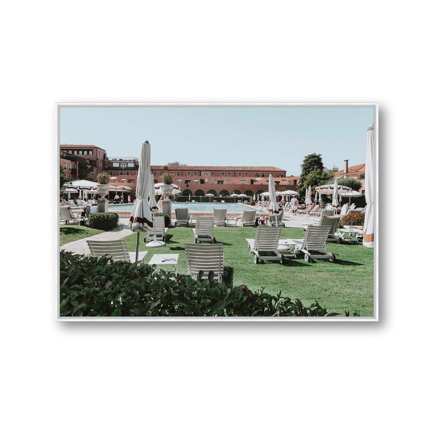 Arrigo Venice Italian wall art Gallery fine art canvas in white float frame