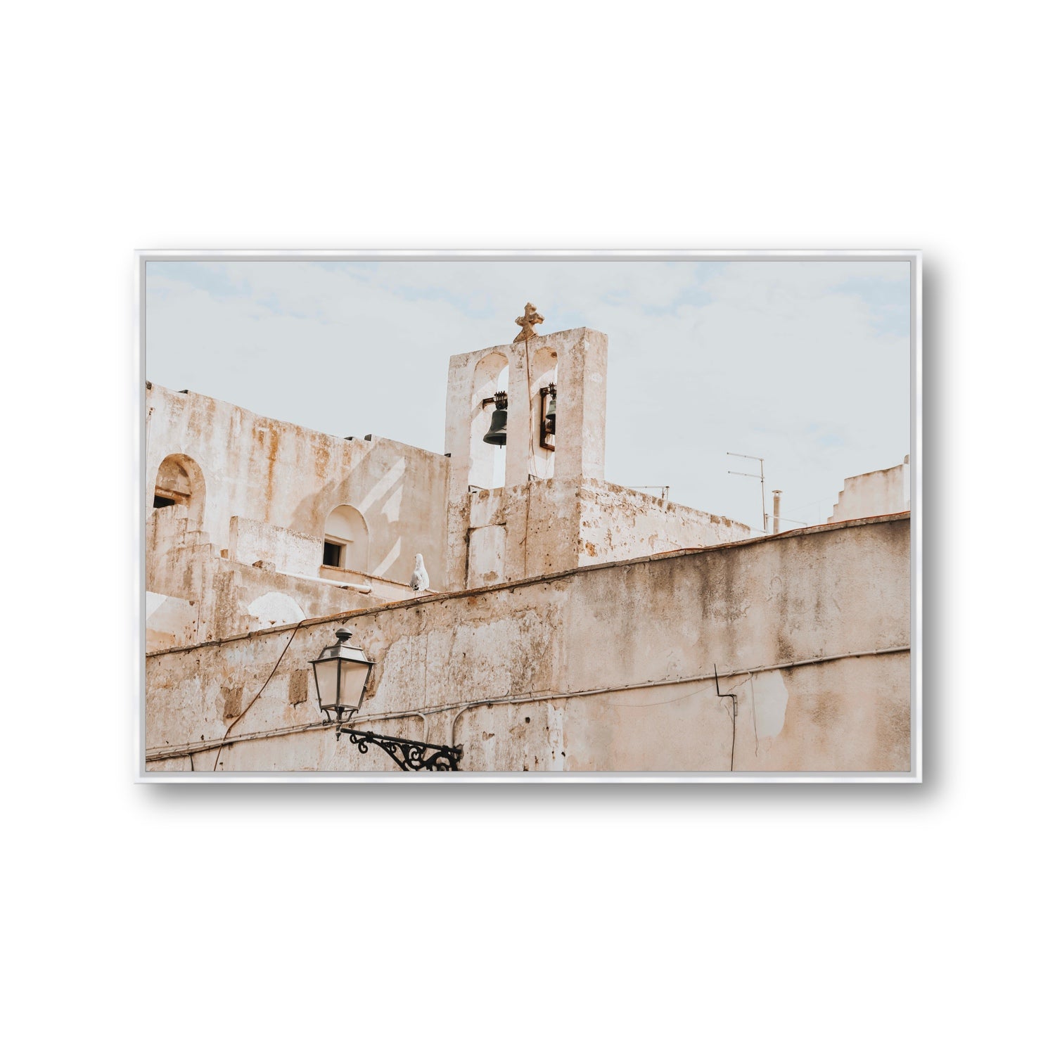Ancient Bells Puglia Gallipoli Italian wall art Gallery fine art canvas in white float frame