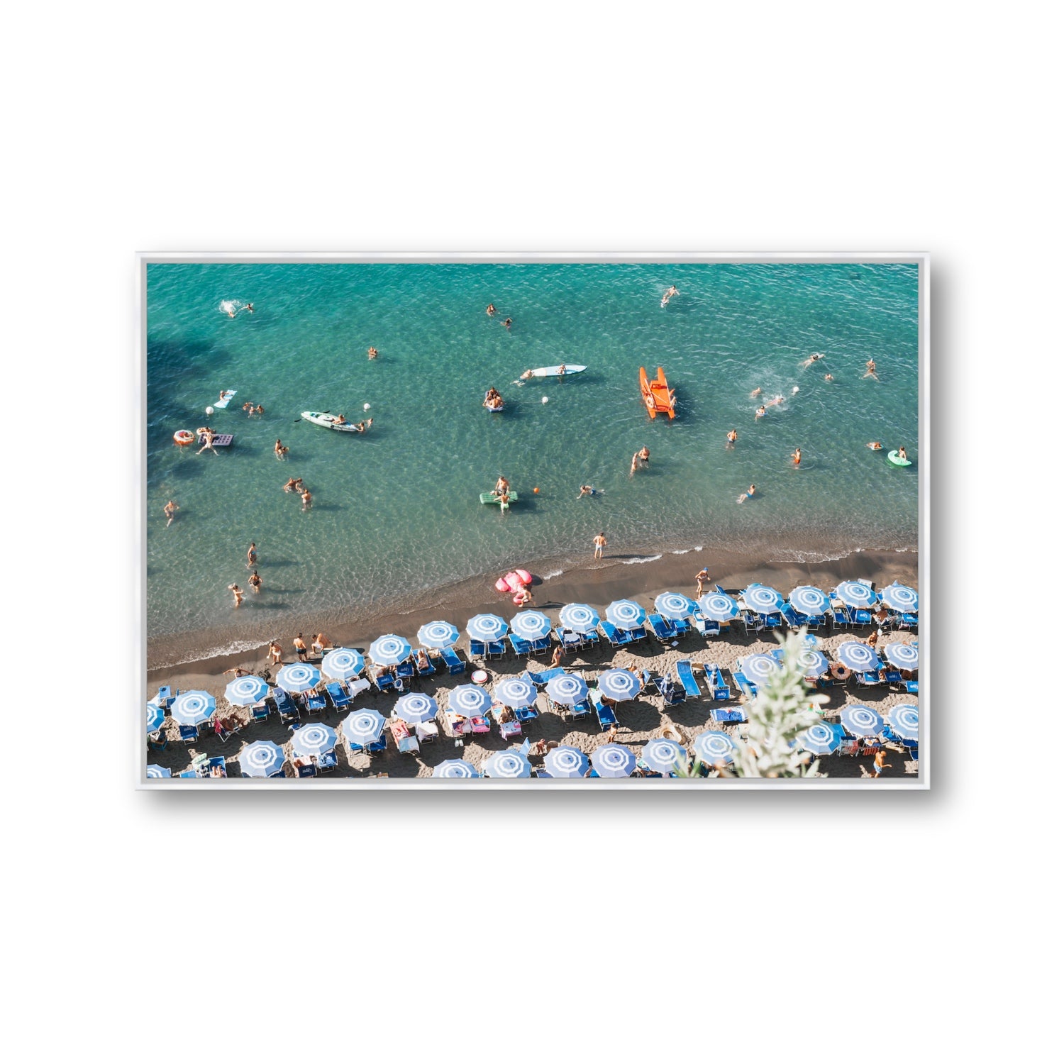 The Sea of Tranquility fine art print, Sorrento, Italy, Gallery, White Float Frame, Fine Art Canvas