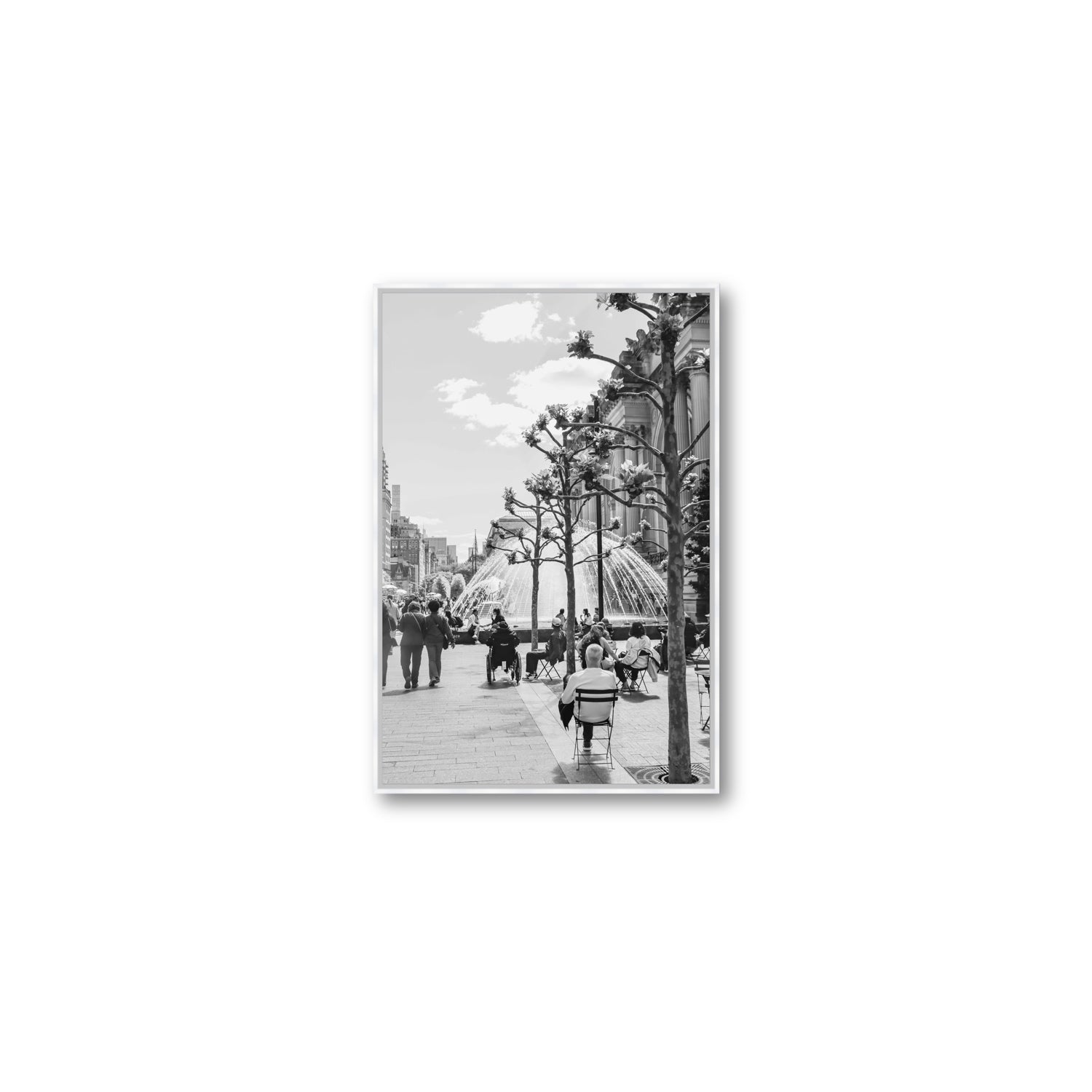 Luminary Noir New York NYC Black & White wall art Medium fine art canvas in white float frame