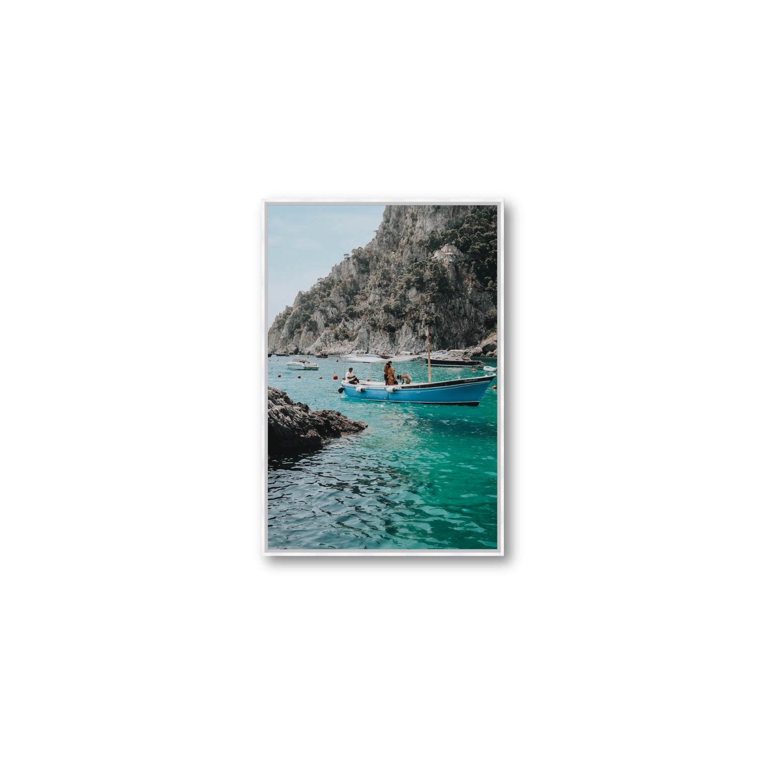 Emerald Escape fine art print, Capri, Italy, Medium, White Float Frame, Fine Art Canvas