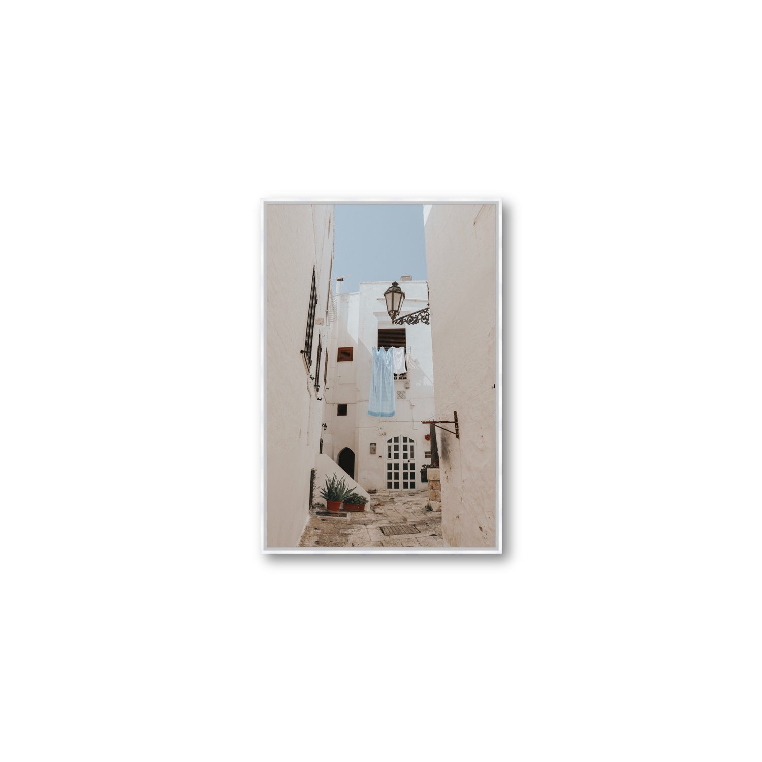 Laundry Day fine art print, Puglia, Italy, Medium, White Float Frame, Fine Art Canvas