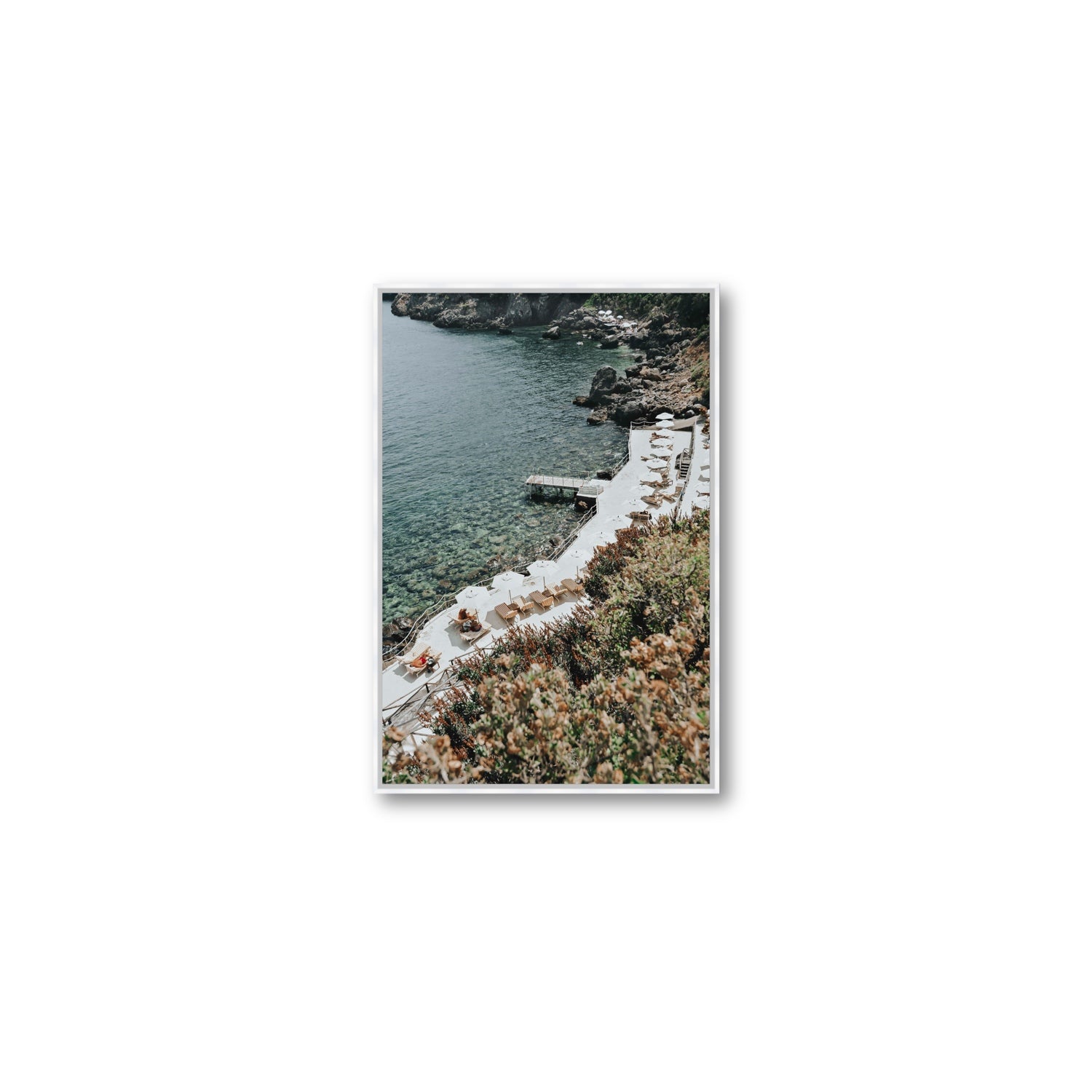 Go Beyond The Postcard Tuscany coastal wall art Medium fine art canvas in white float frame