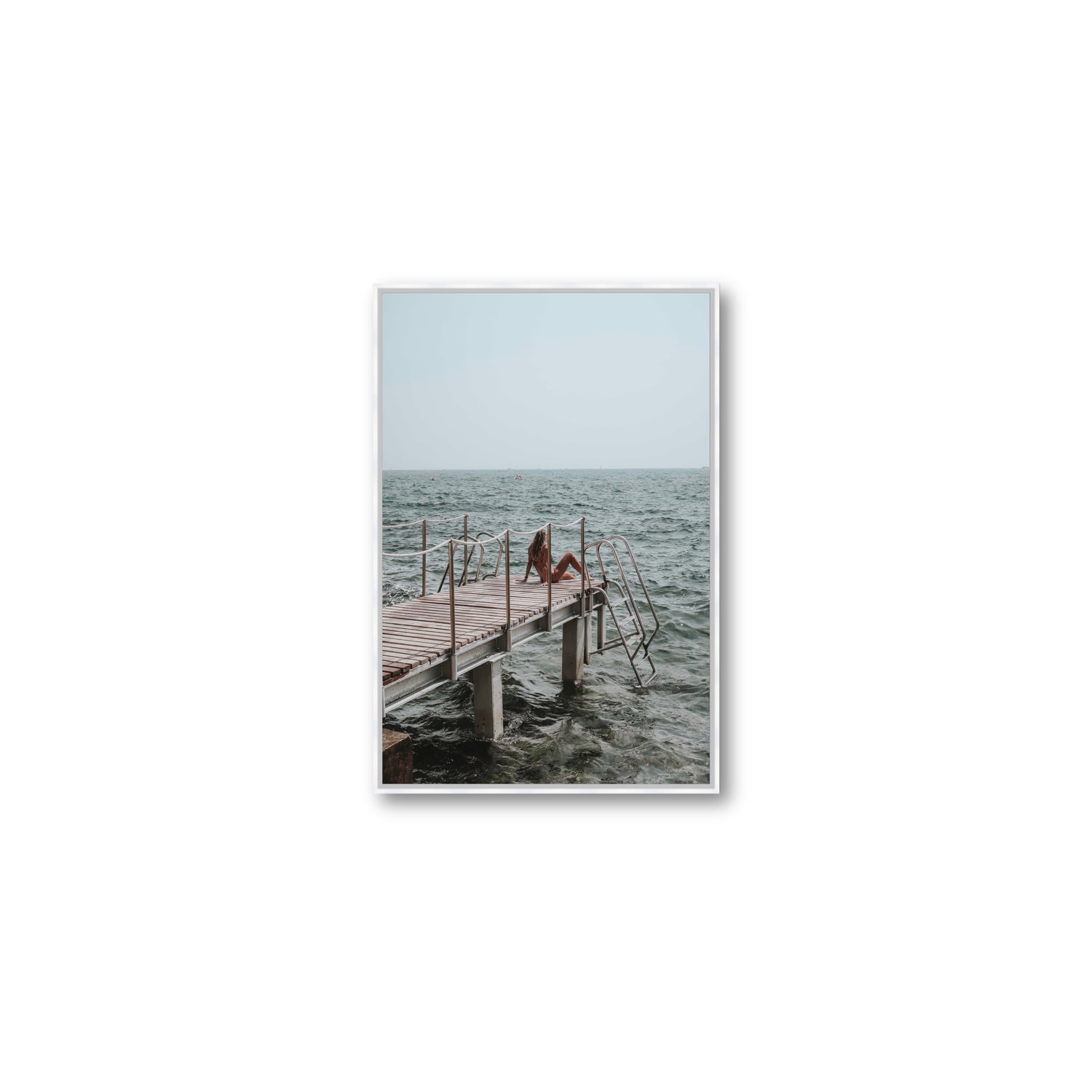 The Dock's Whisper fine art print, Tuscany, Italy, Medium, White Float Frame, Fine Art Canvas