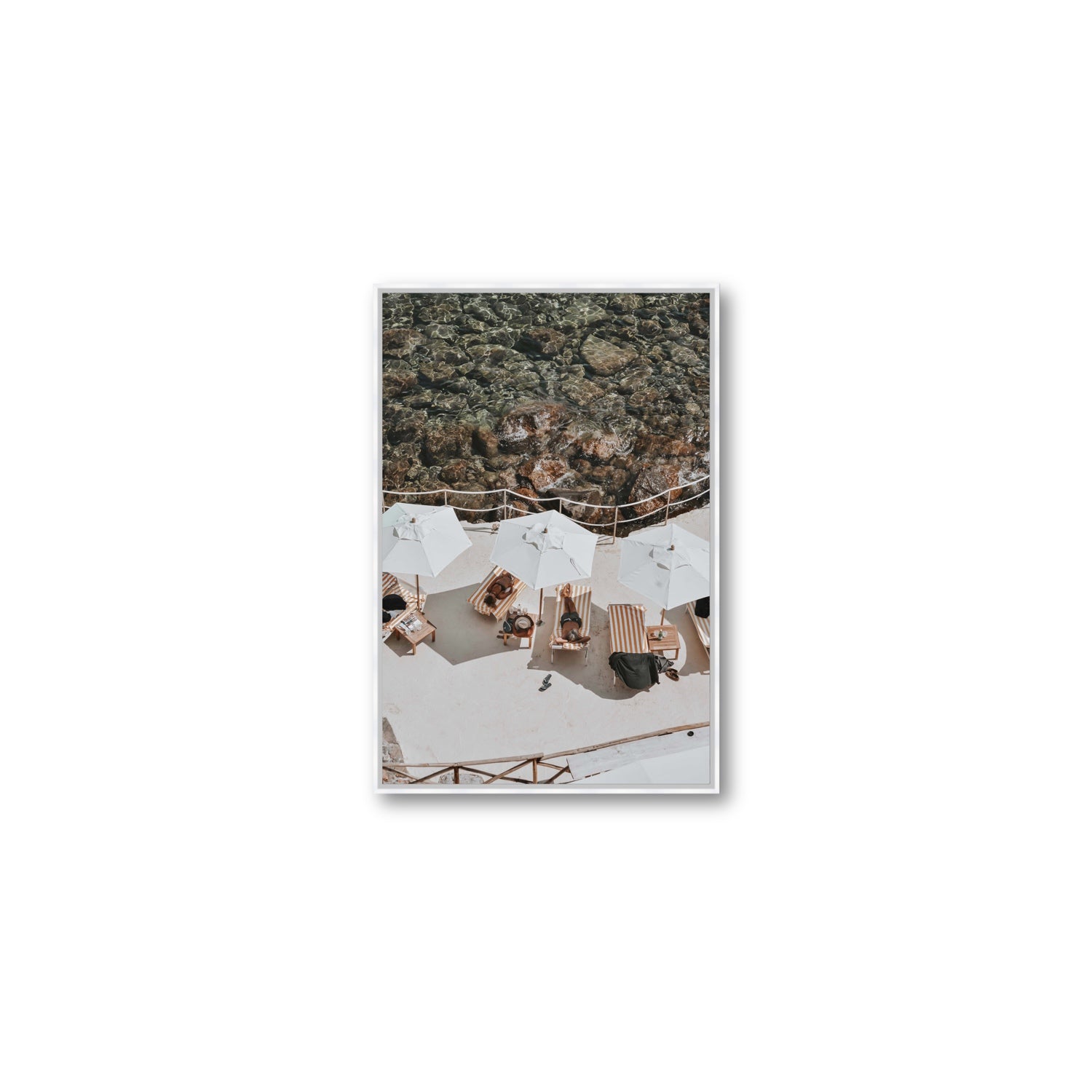 When Harry Met Sally Tuscany coastal wall art Medium fine art canvas in white float frame