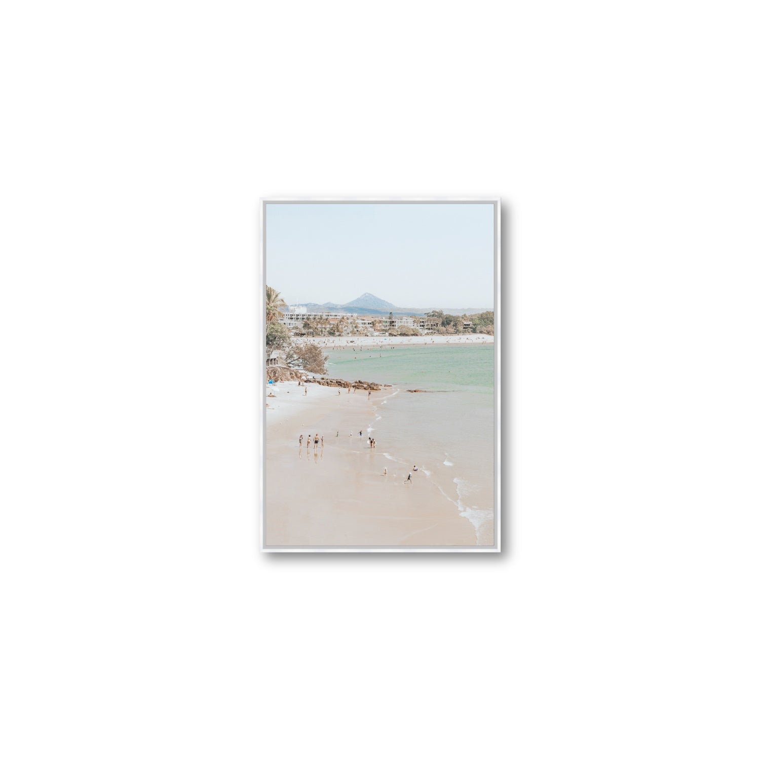 Little Cove Shallows fine art print, Noosa, Australia, coastal scenes artwork, Medium, White Float Frame, Fine Art Canvas