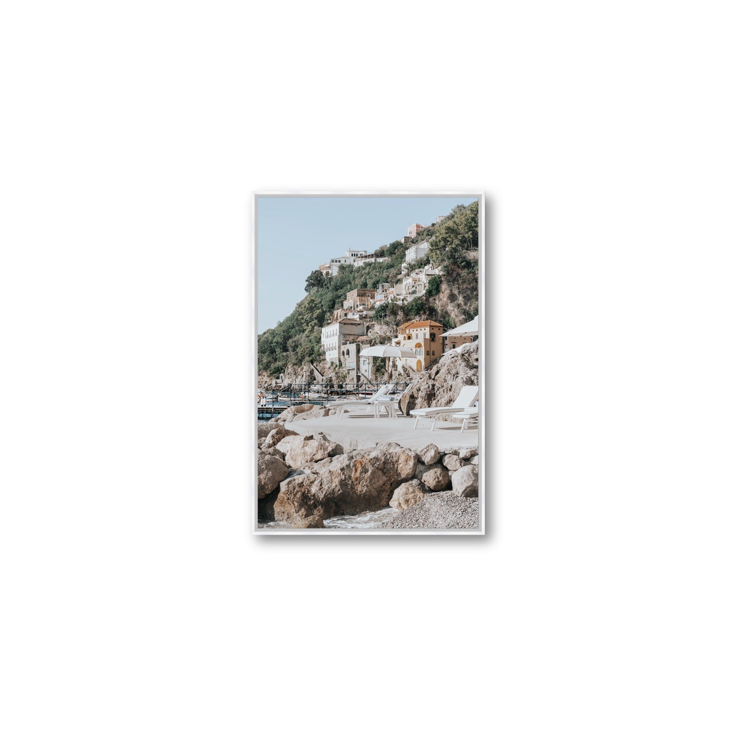 Dolce Coast Amalfi travel photography wall art medium fine art canvas in white float frame
