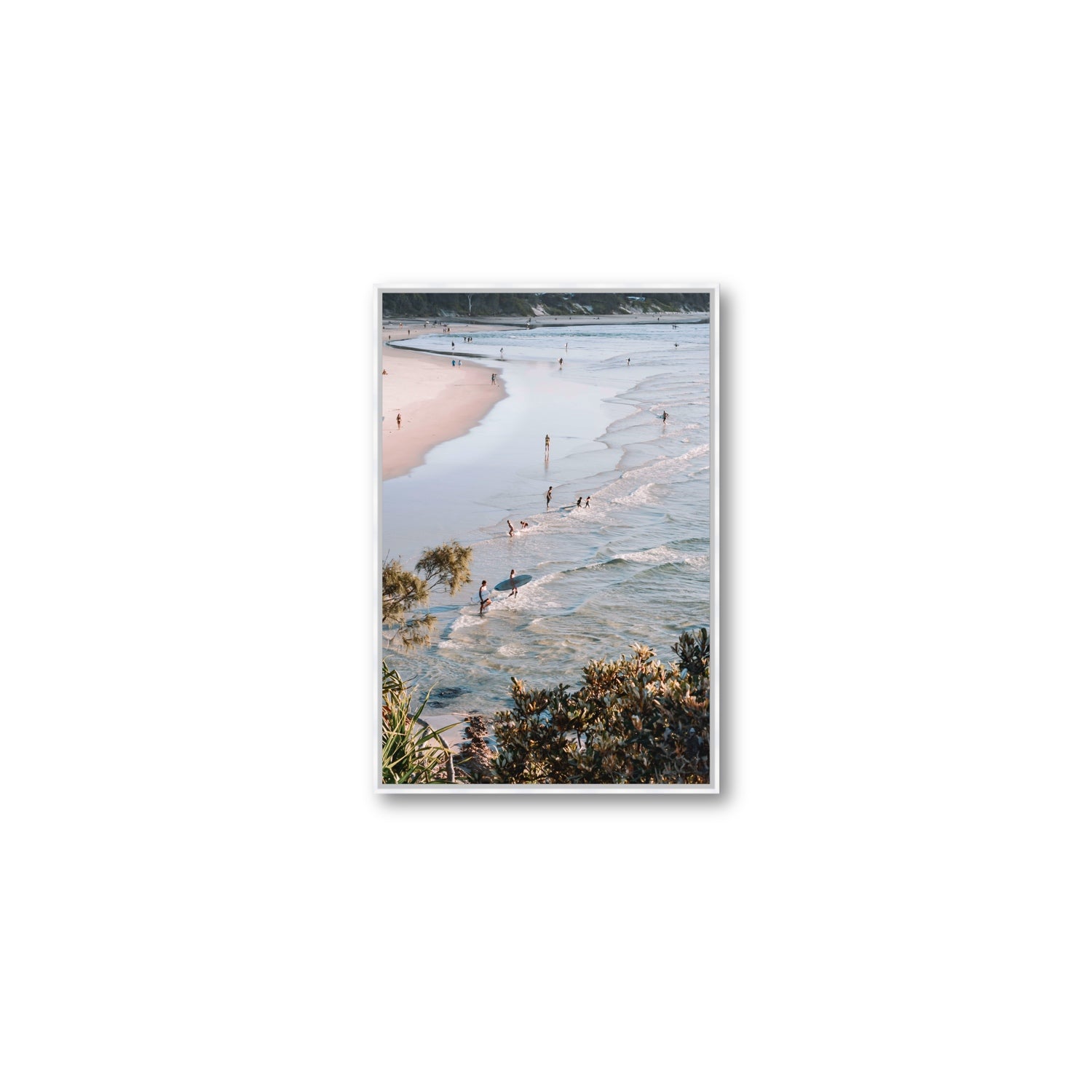 Healing Waters fine art print, Byron Bay, Australia, Medium, White Float Frame, Fine Art Canvas