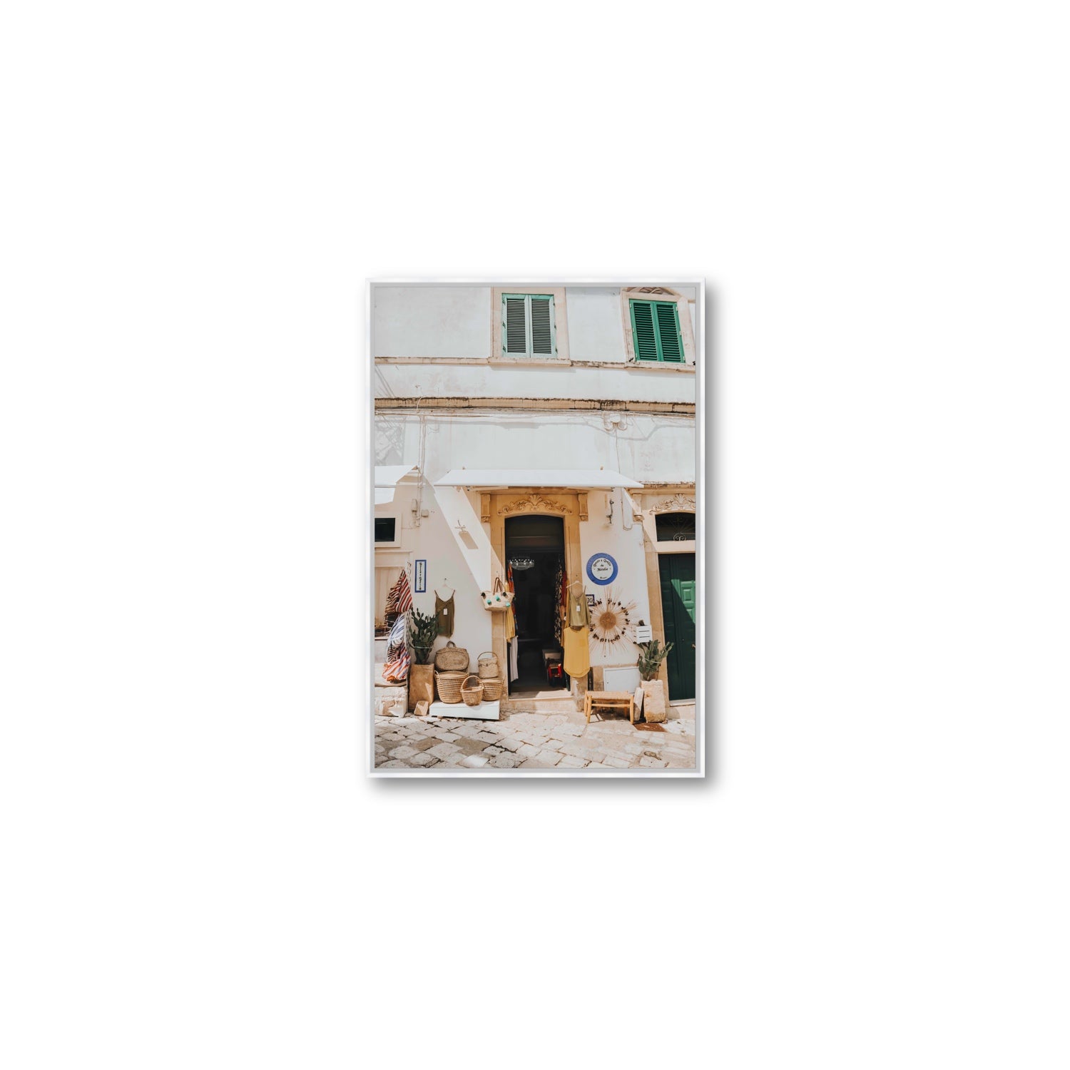 Artisan Ambience Puglia Italian wall art Medium fine art canvas in white float frame
