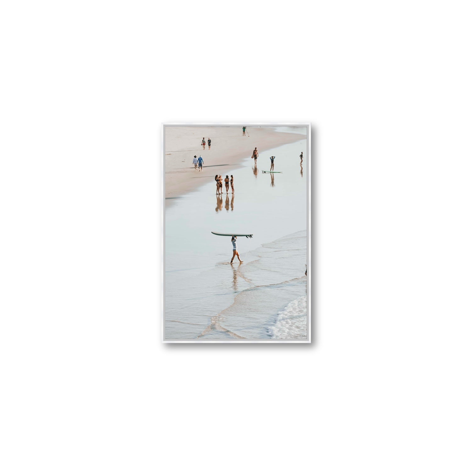 Bailey Byron Bay beach coastal decor wall art Medium fine art canvas in white float frame
