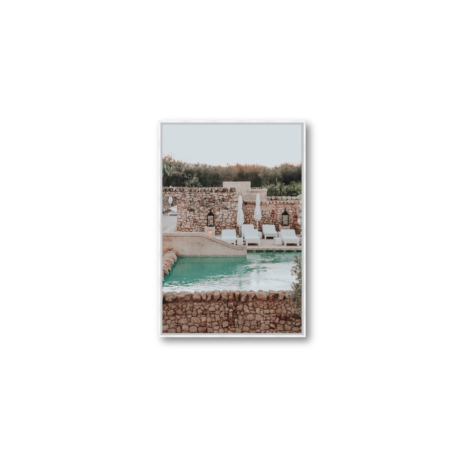 Stone Refuge fine art print, Puglia, Italy, Medium, White Float Frame, Fine Art Canvas