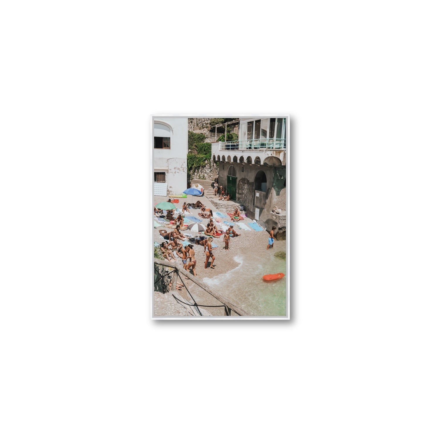 The Sunbathers Oasis fine art print, Capri, Italy, Medium, White Float Frame, Fine Art Canvas