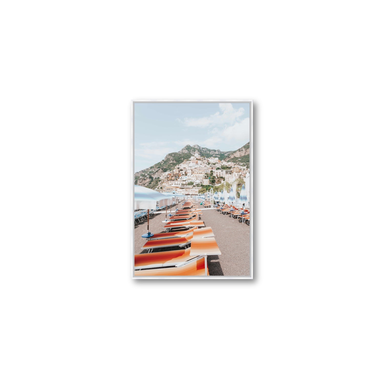 A Symphony of Colours fine art print, Positano, Italy, Medium, White Float Frame, Fine Art Canvas