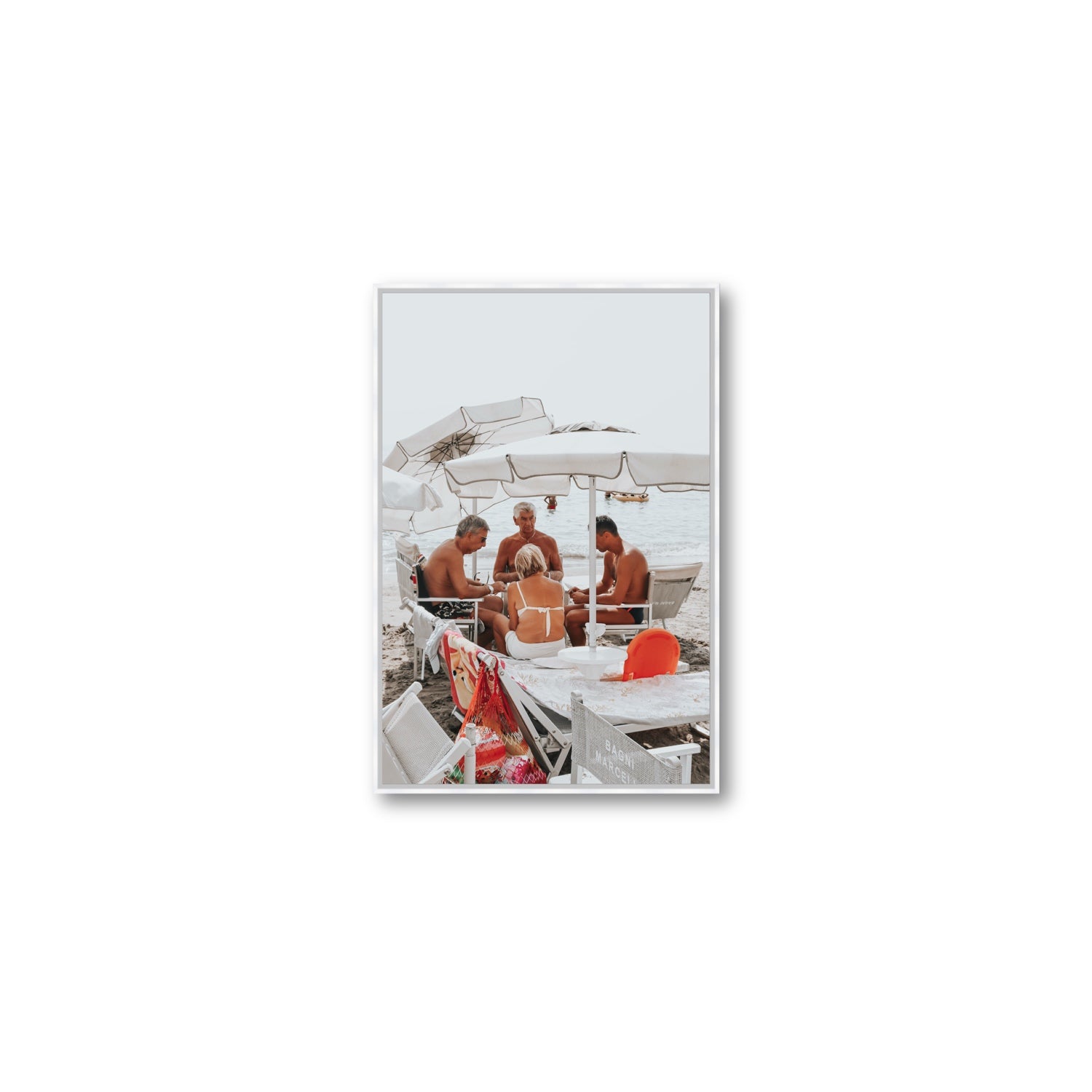 Luck Of The Draw fine art print, Alassio, Italy, Medium, White Float Frame, Fine Art Canvas