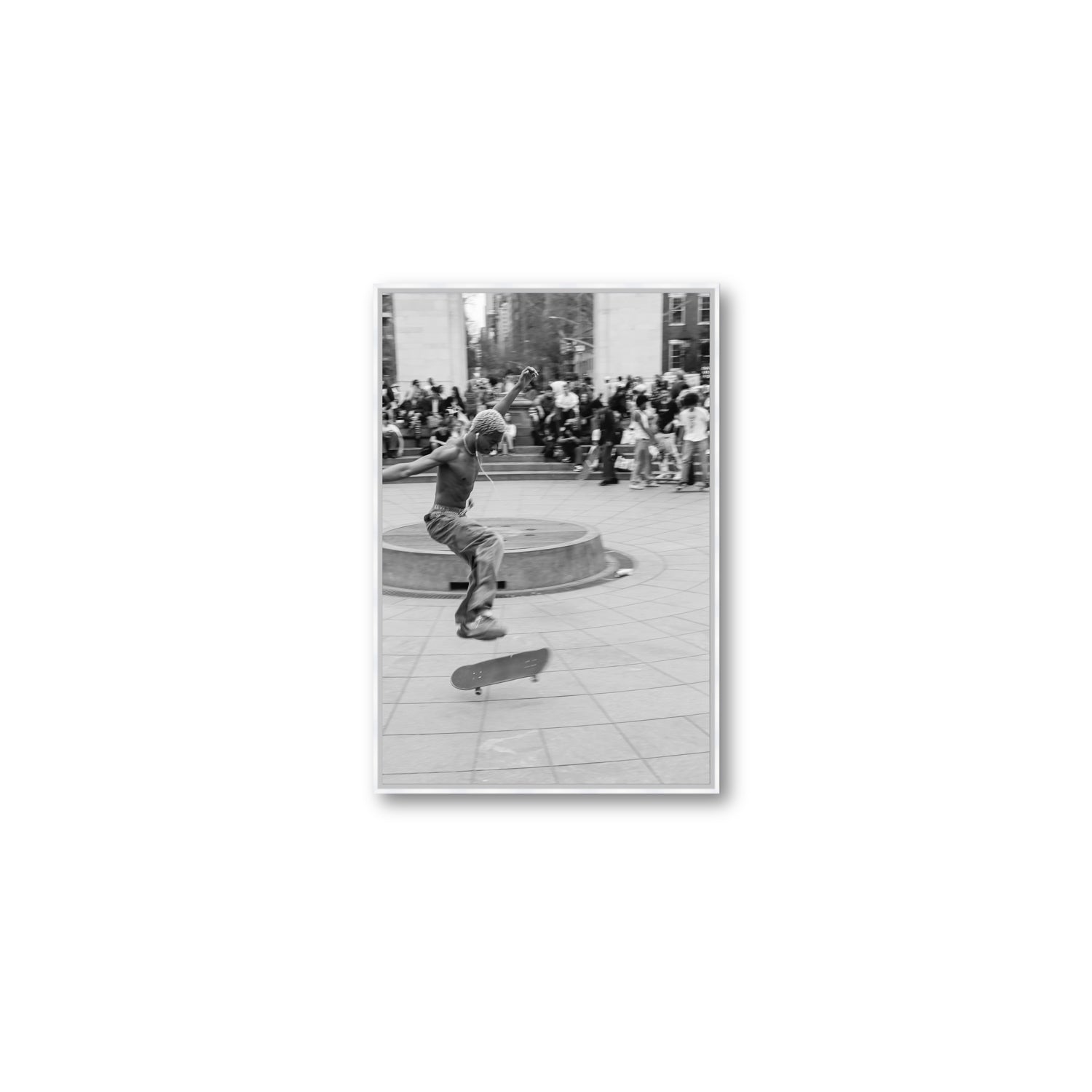 Airborne Rhythms New York NYC Black & White wall art Medium fine art canvas in white float frame