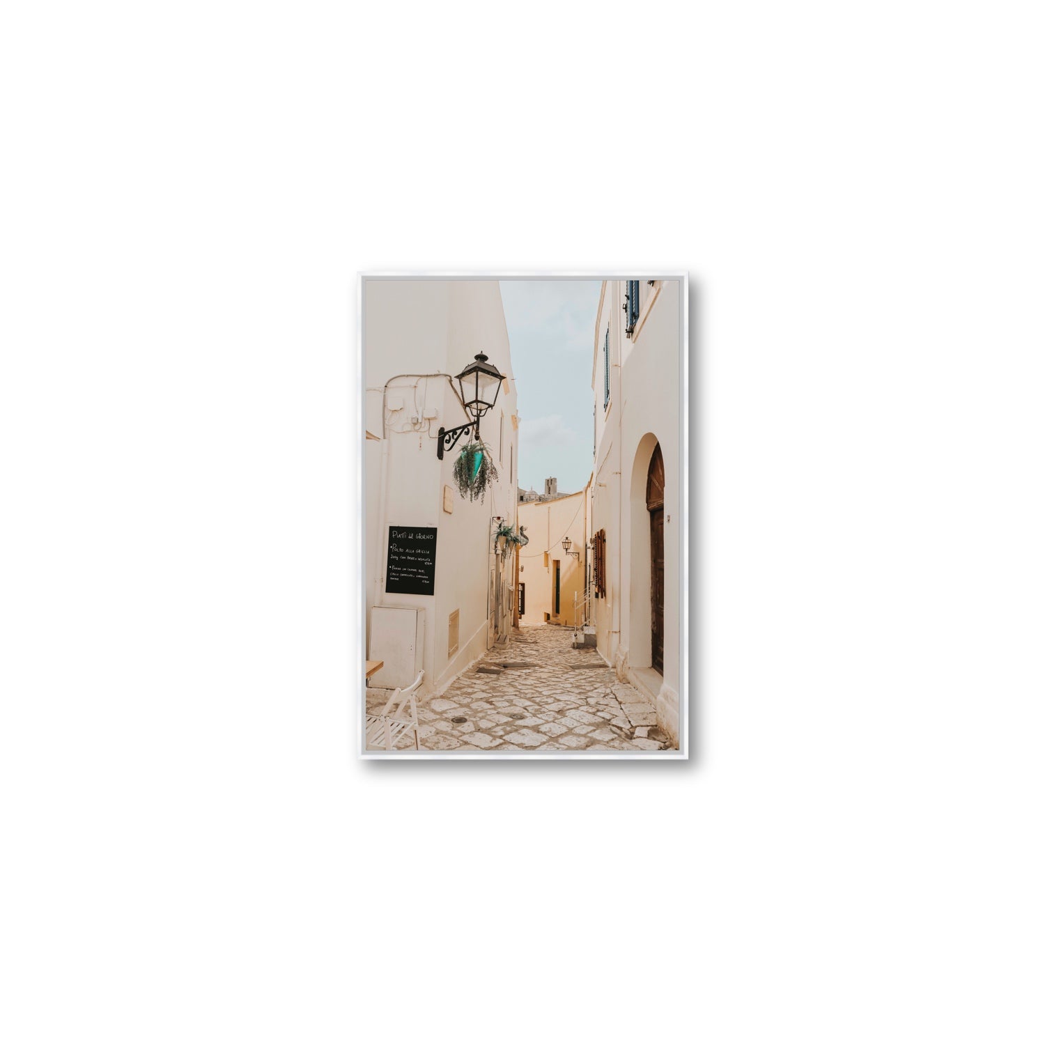 Twilight Passage Puglia Italian wall art Medium fine art canvas in white float frame