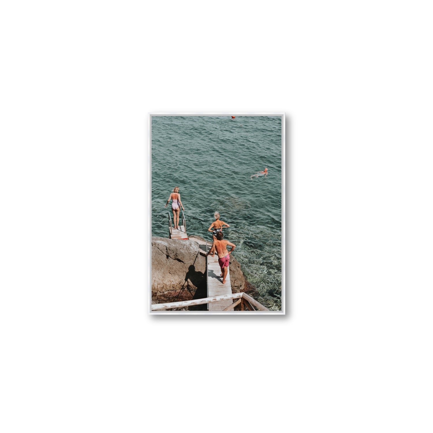 Freewheeling Spirit Tuscany coastal Italian wall art Medium fine art canvas in white float frame