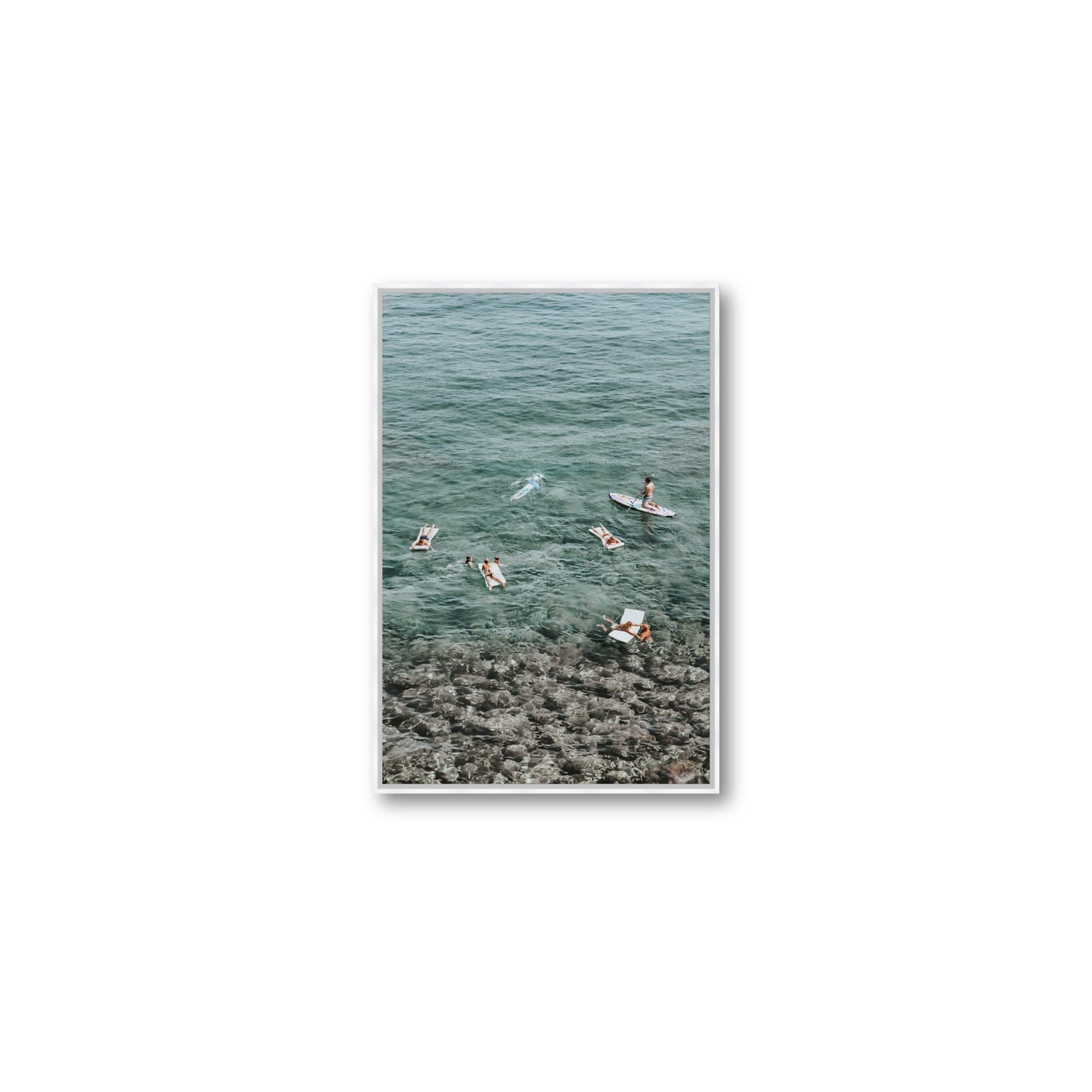 The Big Chill Tuscany coastal Italian wall art Medium fine art canvas in white float frame