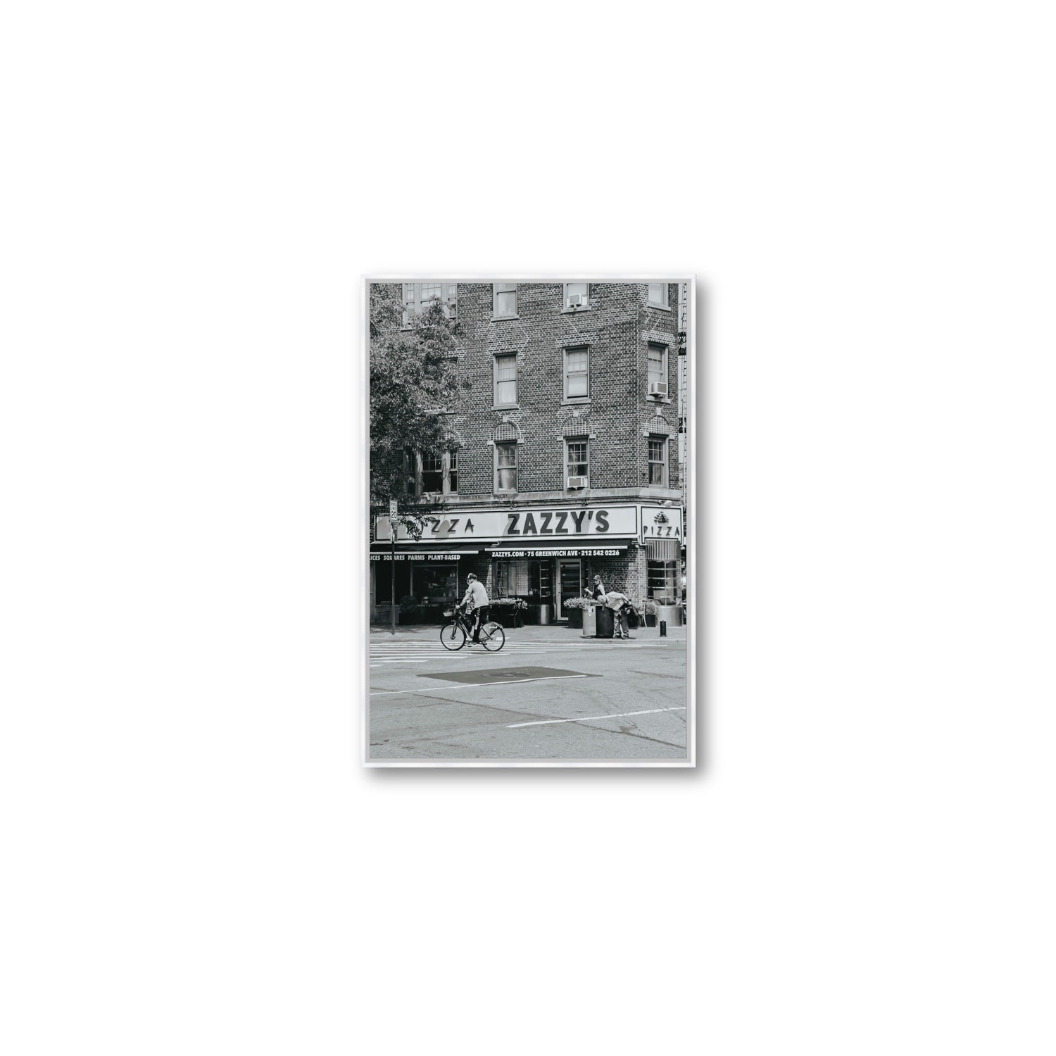 Zazzy's New York NYC Black & White wall art Medium fine art canvas in white float frame