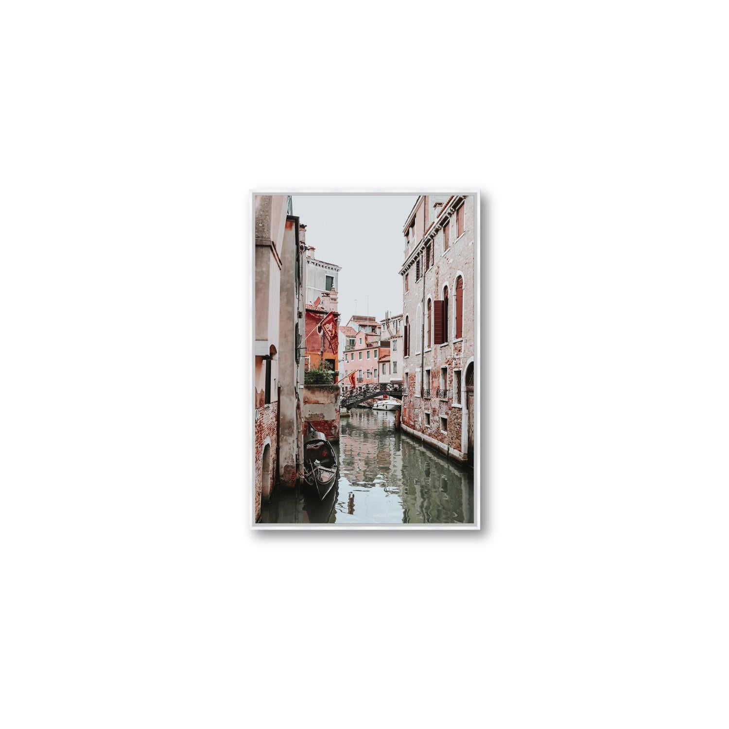 Laguna Veneta Venice Italian wall art Medium fine art canvas in white float frame
