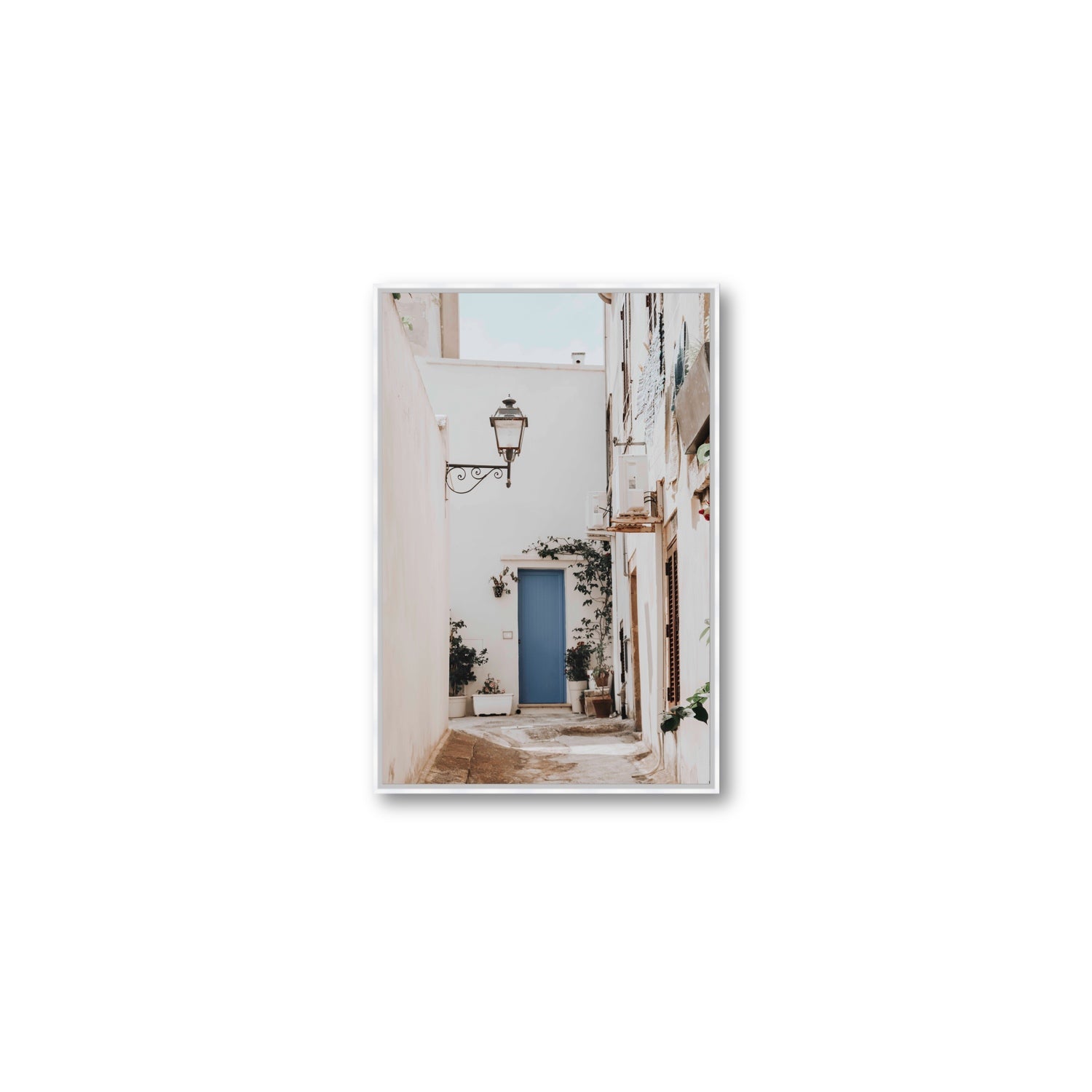 Entry Envy Puglia Ostuni wall art Medium fine art canvas in white float frame