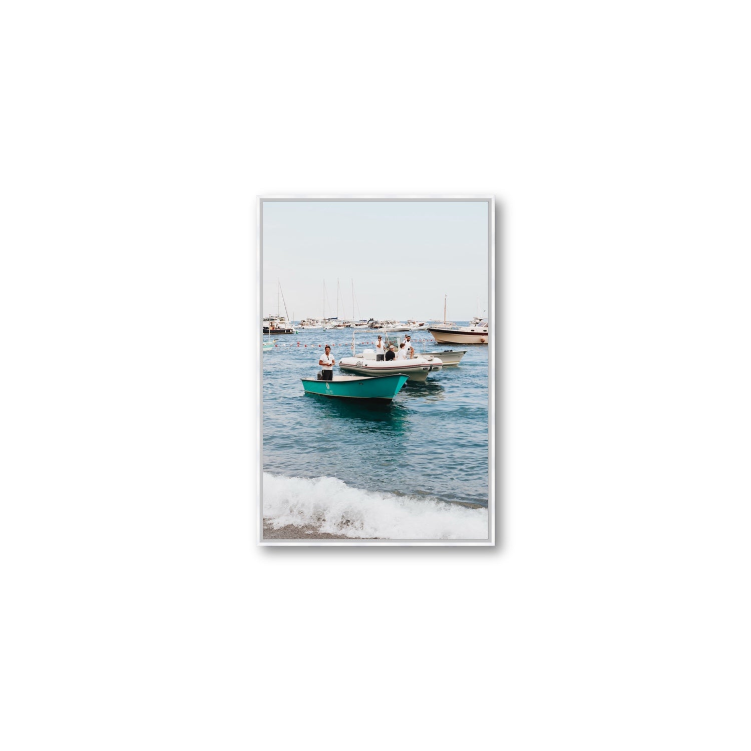 Twilight Tenders Positano wall art Medium fine art canvas in white float frame