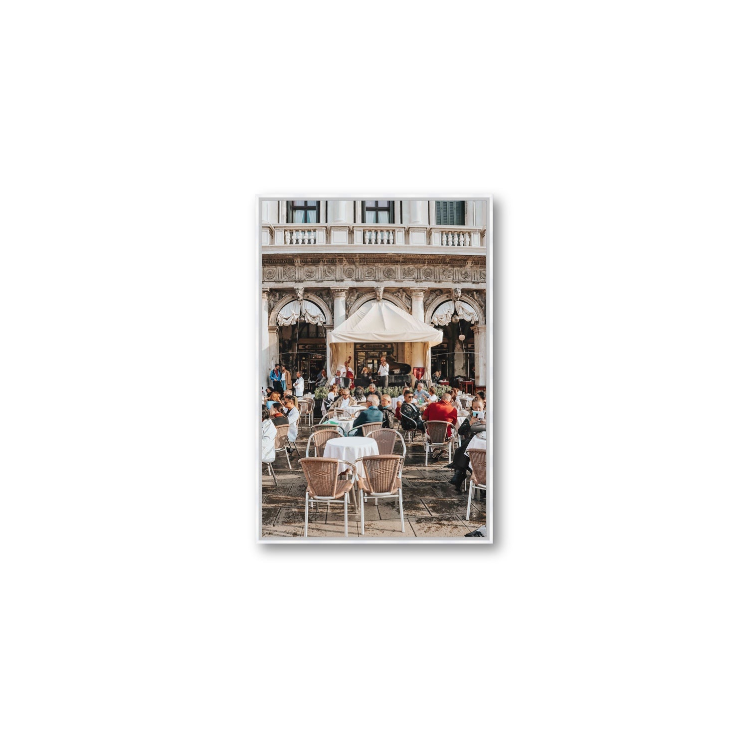 Piazza San Marco Venice Italian wall art Medium fine art canvas in white float frame