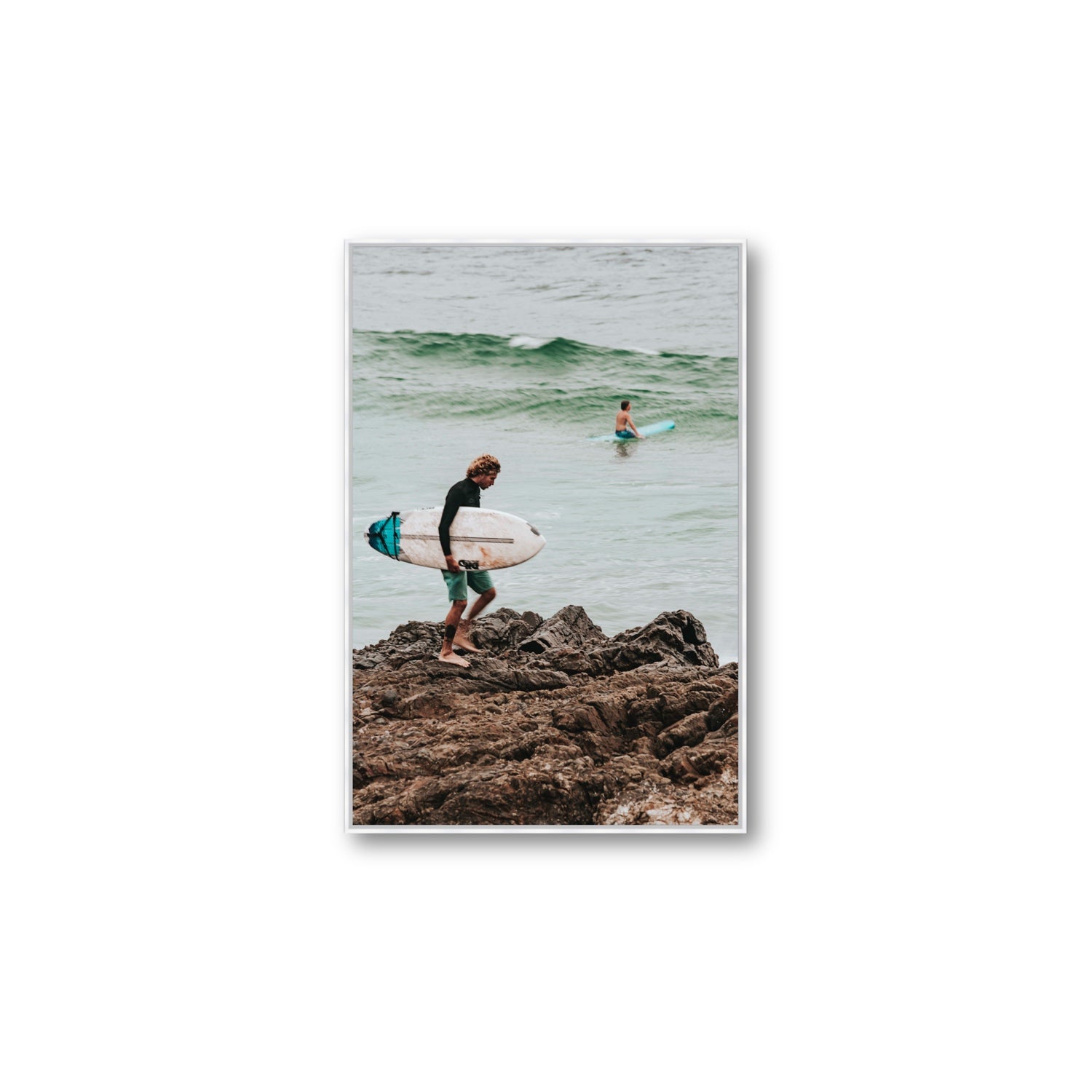 Not All Who Wander Are Lost Byron Bay Surf wall art Large fine art canvas in white float frame