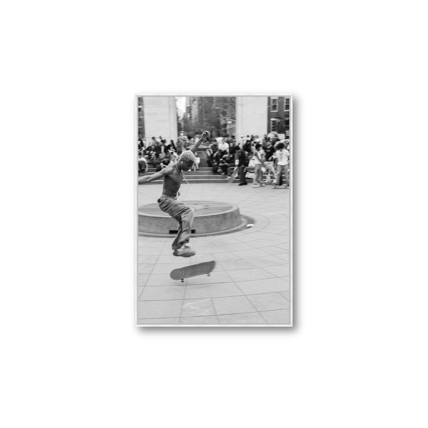 Airborne Rhythms New York NYC Black & White wall art Large fine art canvas in white float frame