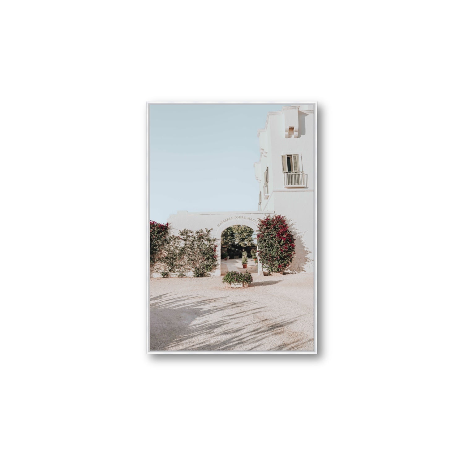 Villa Retreat fine art print, Puglia, Italy, Large, White Float Frame, Fine Art Canvas