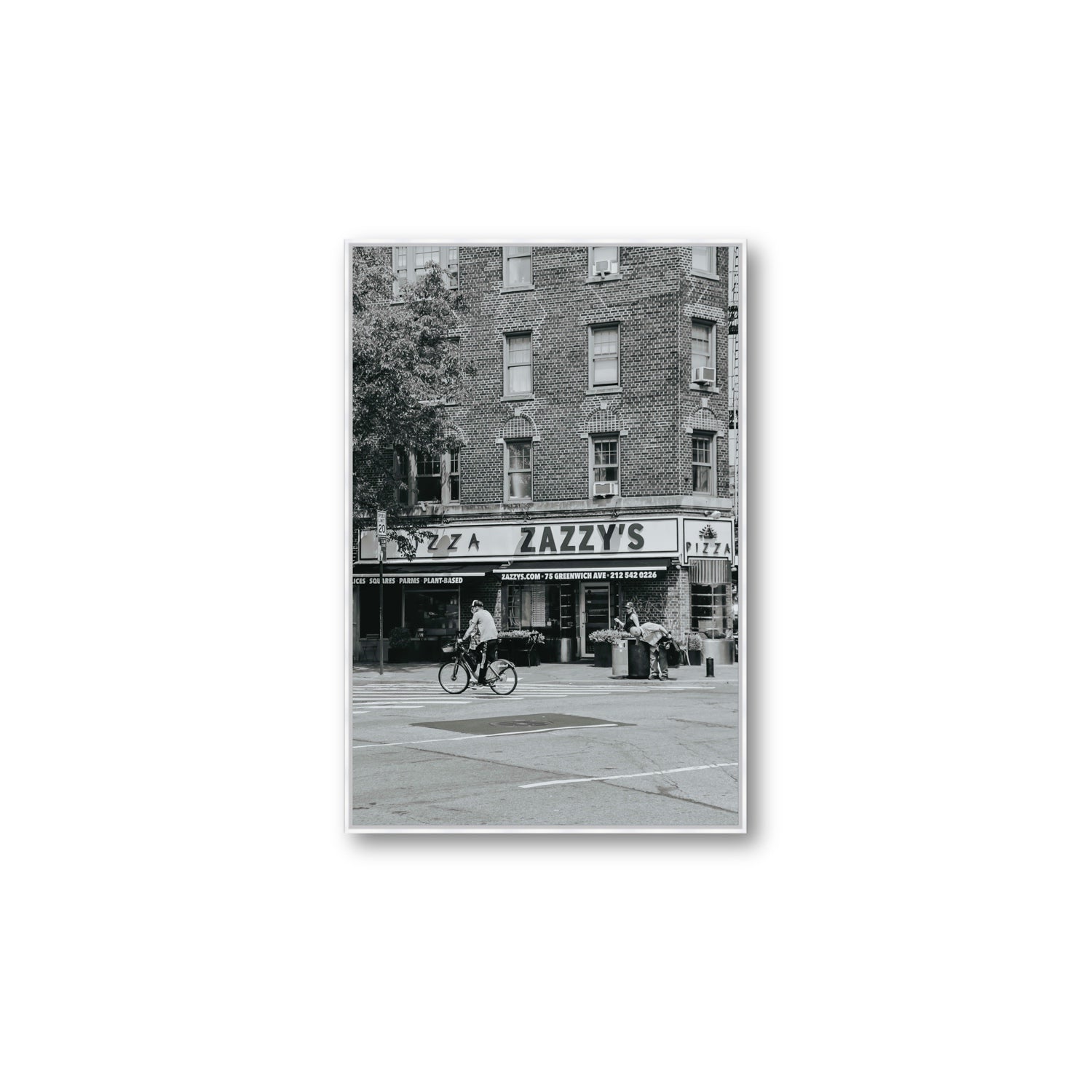 Zazzy's New York NYC Black & White wall art Large fine art canvas in white float frame