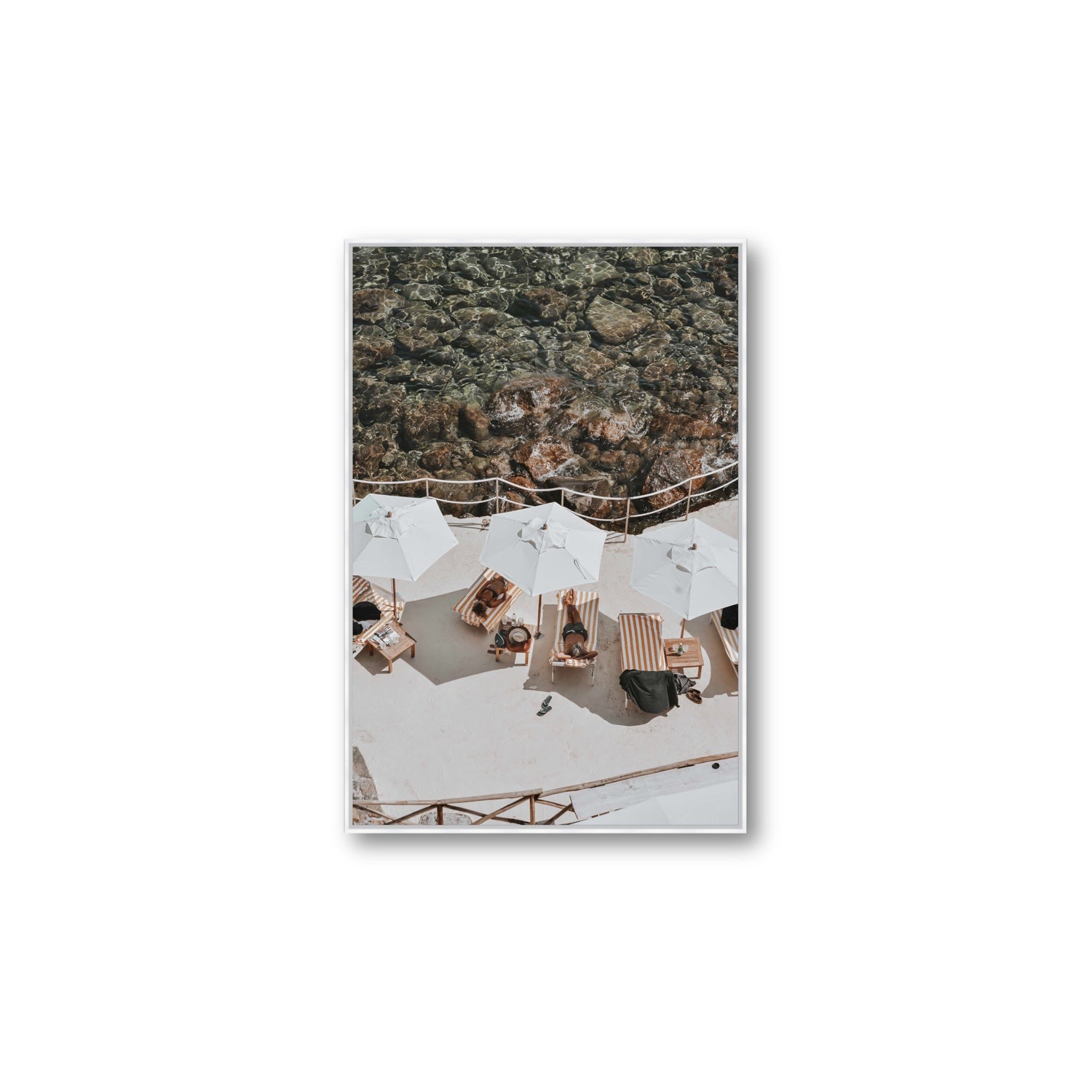 When Harry Met Sally Tuscany coastal wall art Large fine art canvas in white float frame
