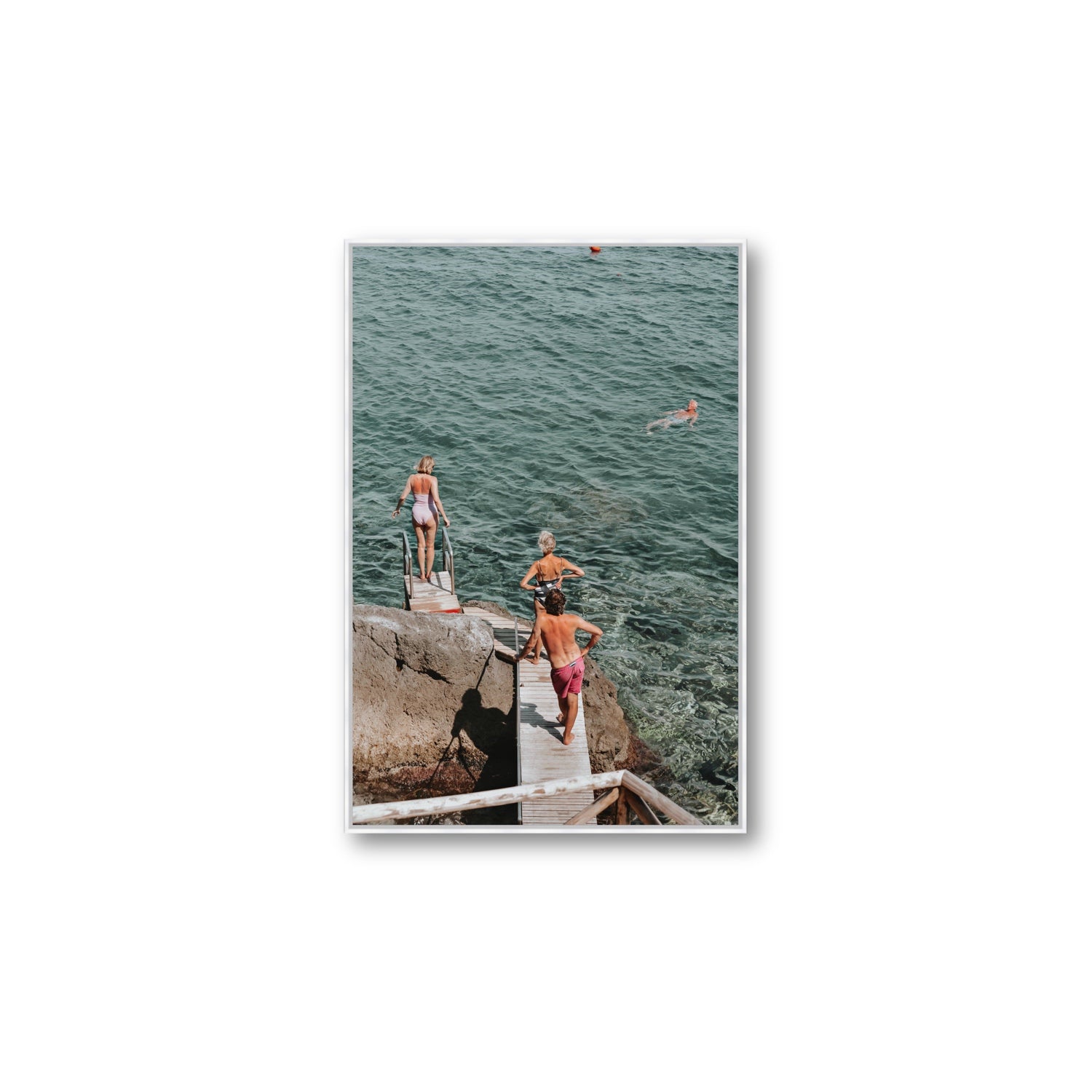 Freewheeling Spirit Tuscany coastal Italian wall art Large fine art canvas in white float frame