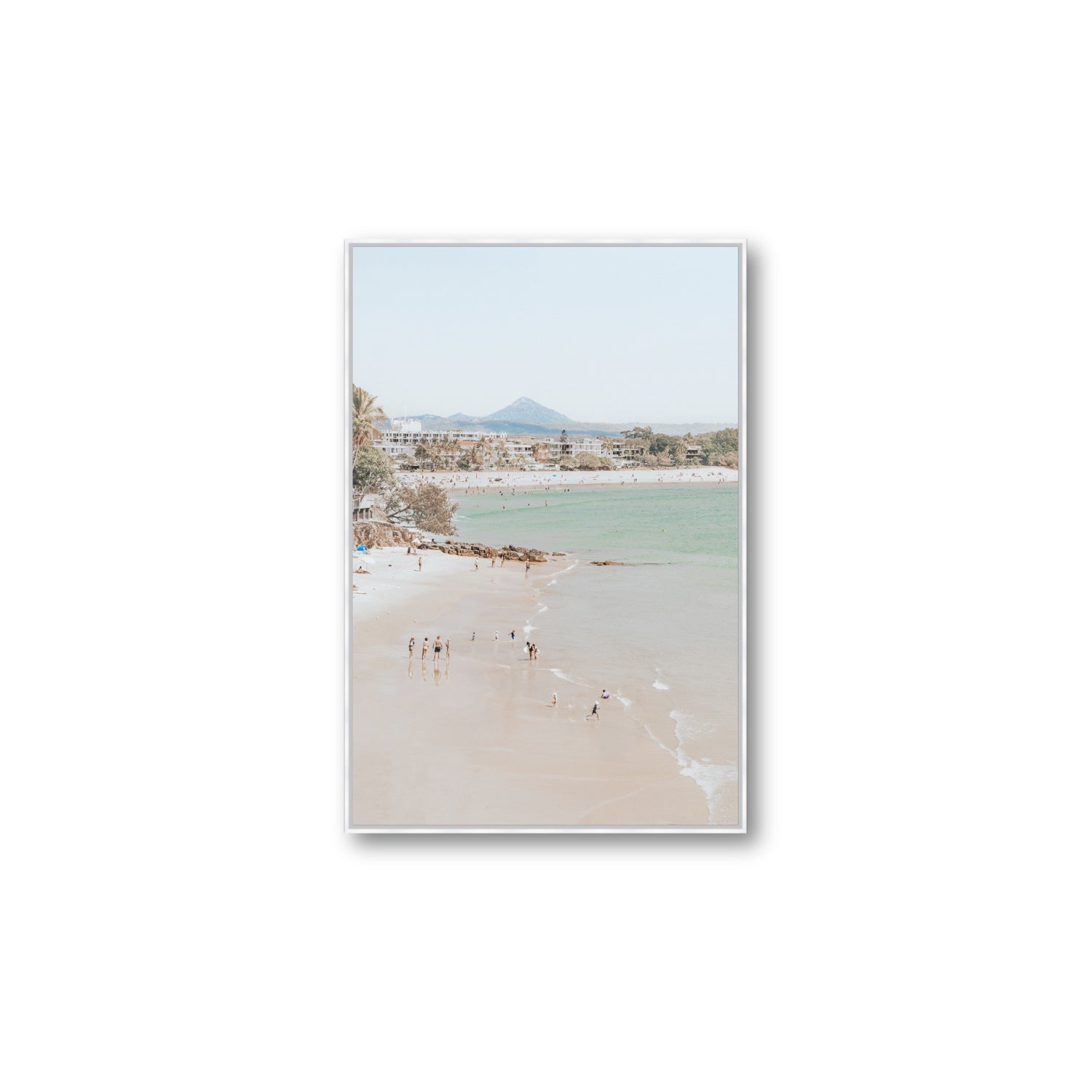 Little Cove Shallows fine art print, Noosa, Australia, coastal scenes artwork, Large, White Float Frame, Fine Art Canvas