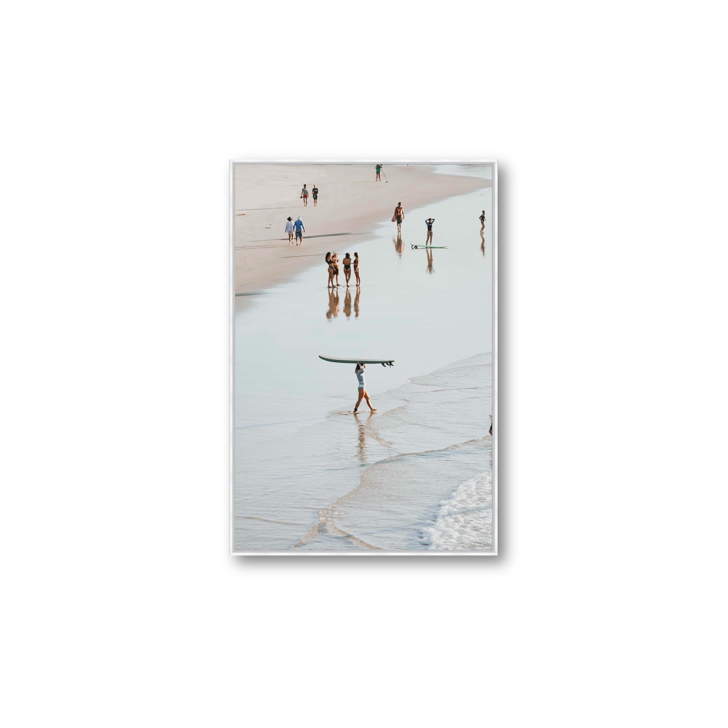 Bailey Byron Bay beach coastal decor wall art Large fine art canvas in white float frame