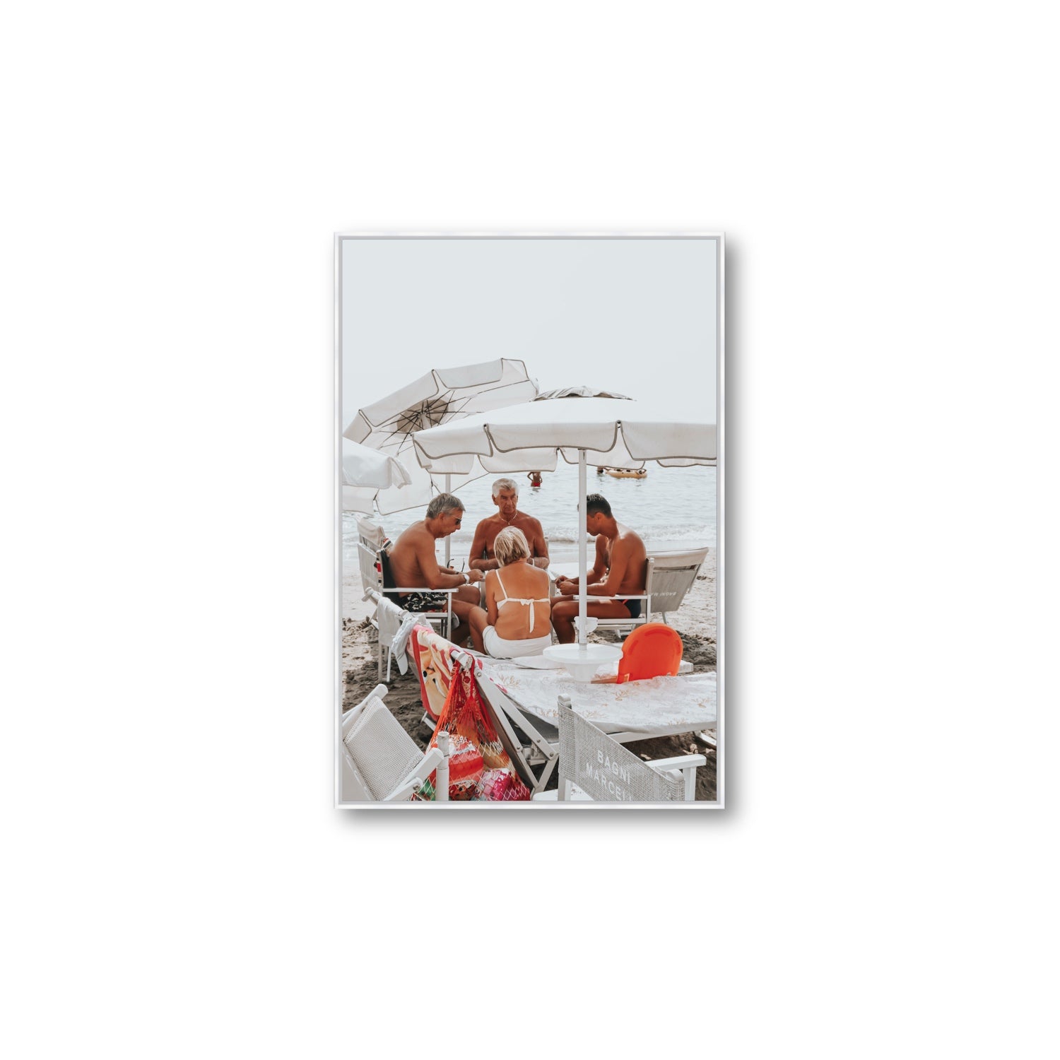 Luck Of The Draw fine art print, Alassio, Italy, Large, White Float Frame, Fine Art Canvas