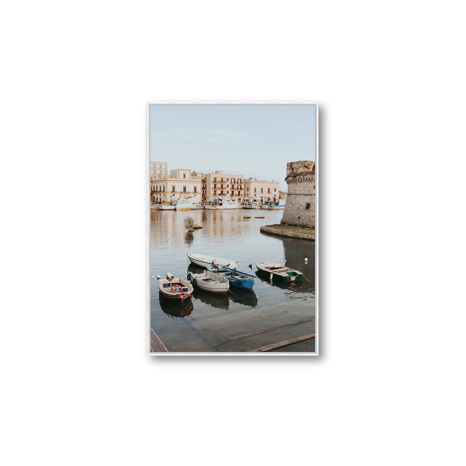 Fishing Legacy fine art print, Puglia, Italy, Large, White Float Frame, Fine Art Canvas