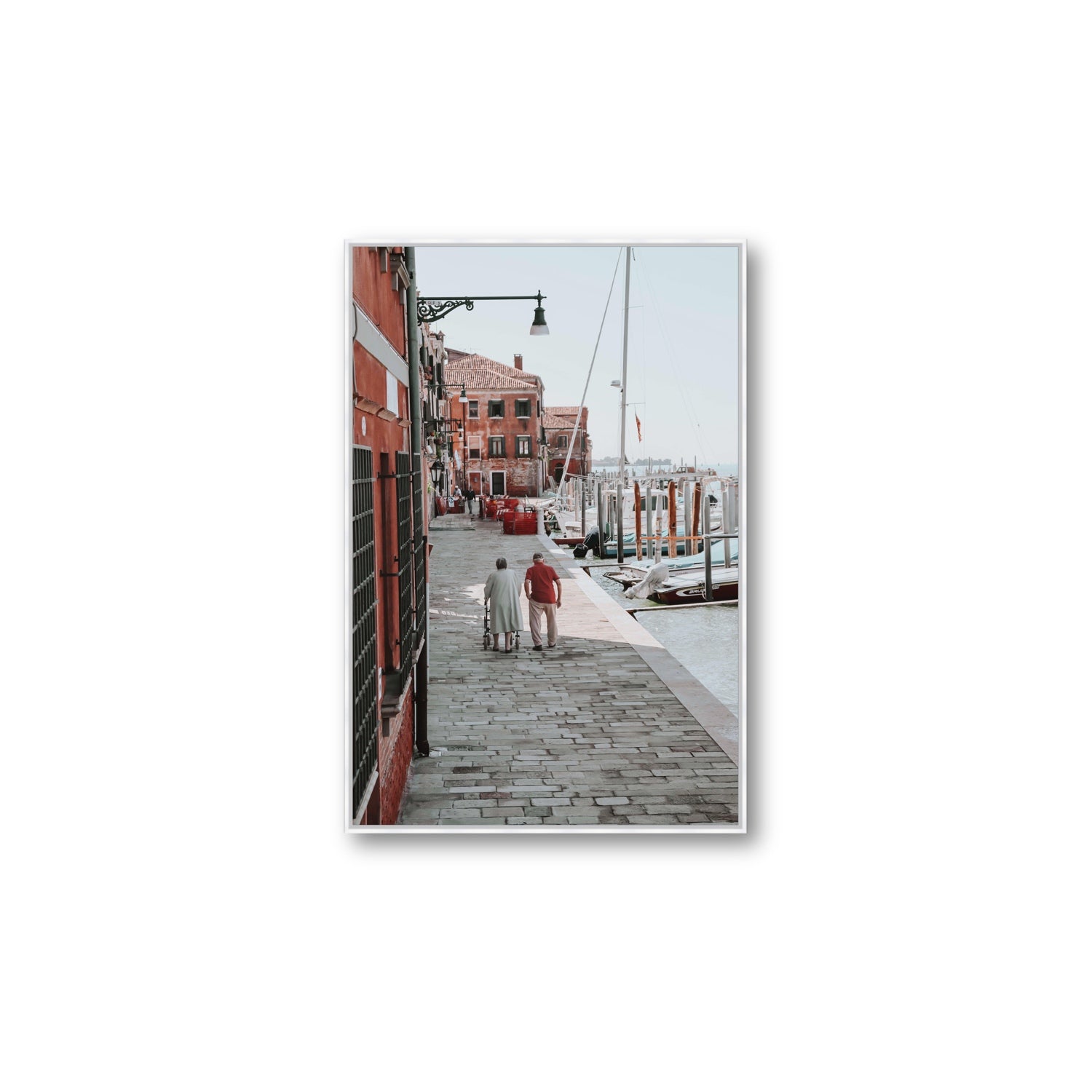 OG Casanova Venice Italian wall art Large fine art canvas in white float frame